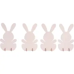 NOVOOO Hase aus Sperrholz 4 Stück natur