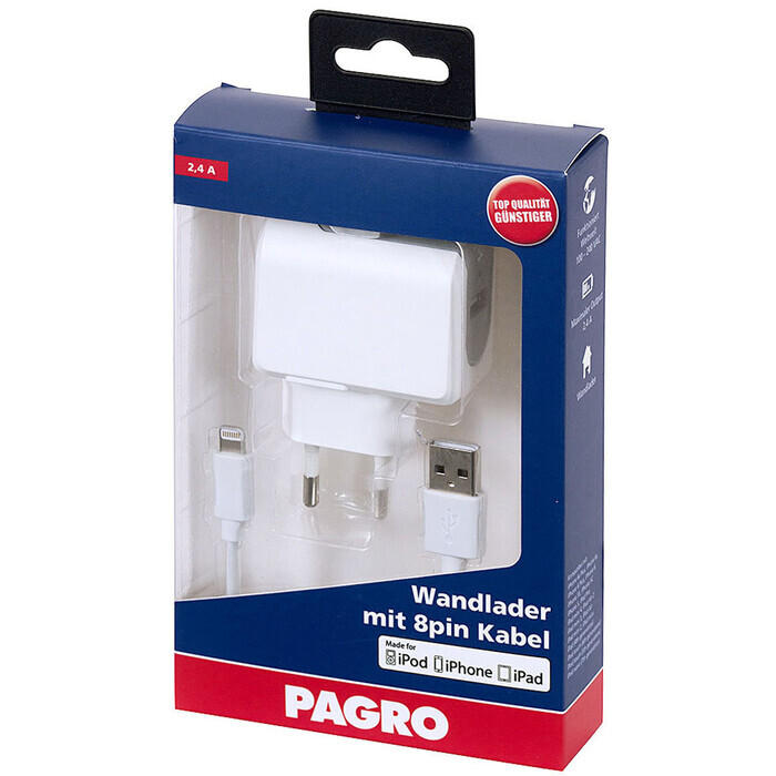 PAGRO Wandlader mit Lightning 8pin Kabel