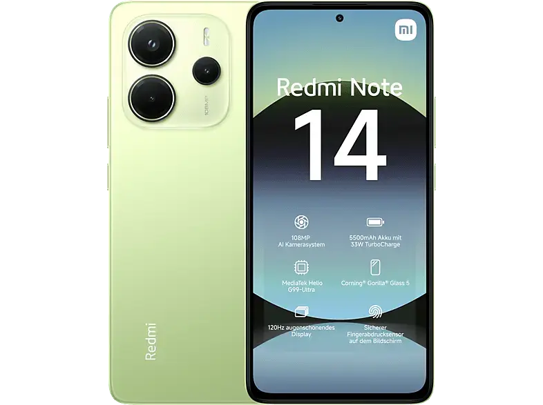 Xiaomi Redmi Note 14 256 GB, Lime Green, Dual SIM