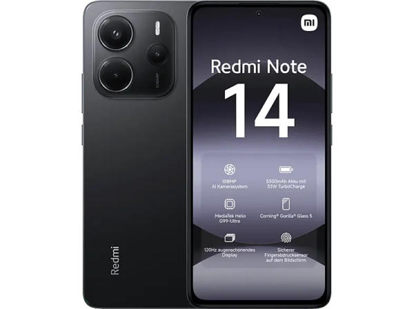 Xiaomi Redmi Note 14, 256 GB, Mid Black, Dual SIM