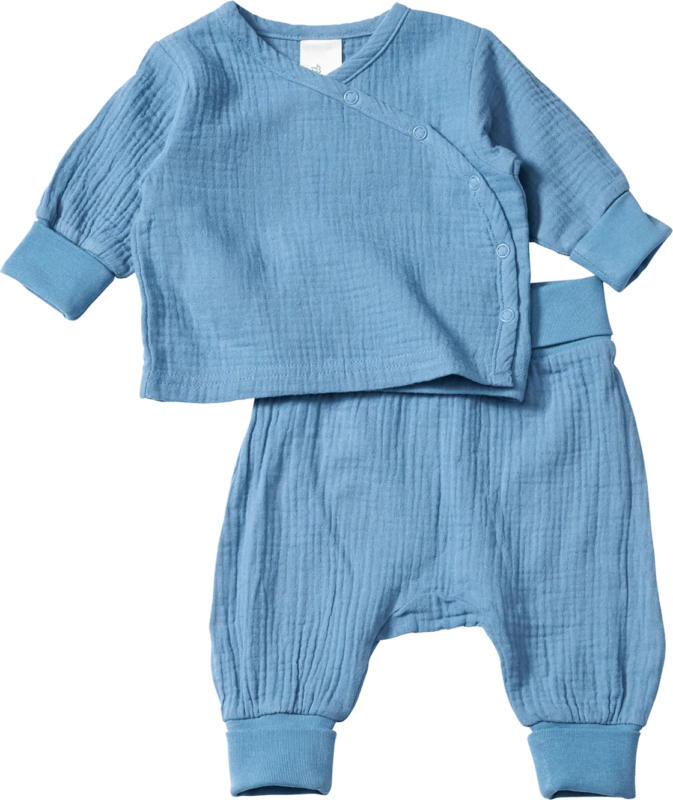 ALANA Set mit Langarmshirt & Hose aus Musselin, blau, Gr. 56