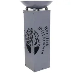 Led Dekos&auml;ule mit Schale Welcome H: 59 cm