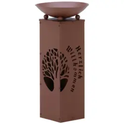 Led Dekosäule mit Schale Welcome H: 59 cm