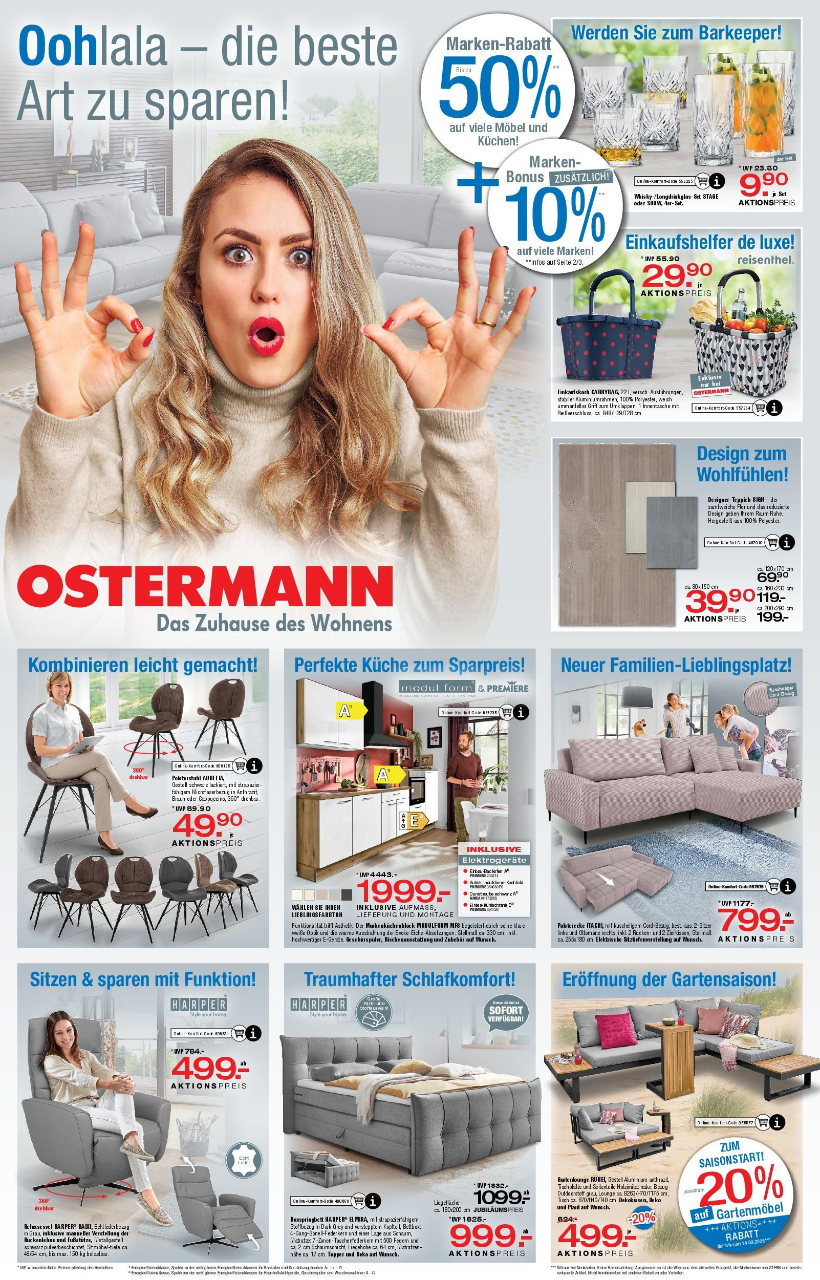 Ostermann Prospekt (ab 08.03.2025) zum Blättern | Seite: 1 | Produkte: Gartenmöbel, Küche, Kuchen