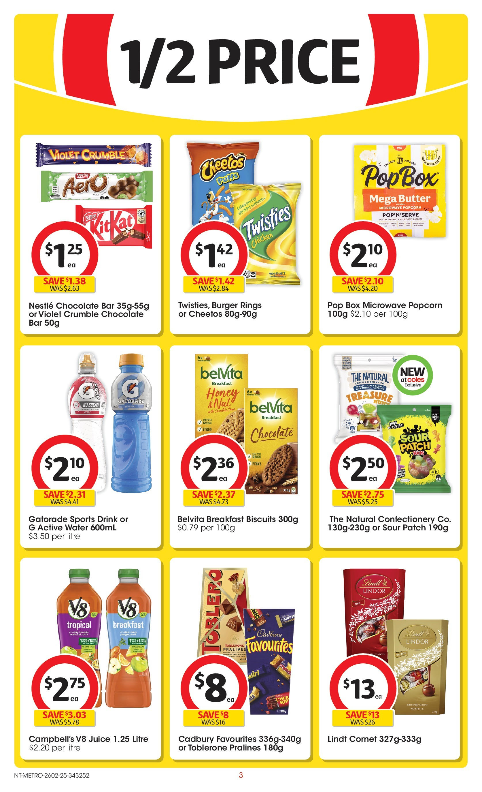 ﻿﻿Coles catalogue valid from 26/02/2025 > Online Australia | Page: 3 | Products: Chocolate, Juice, Popcorn, Microwave