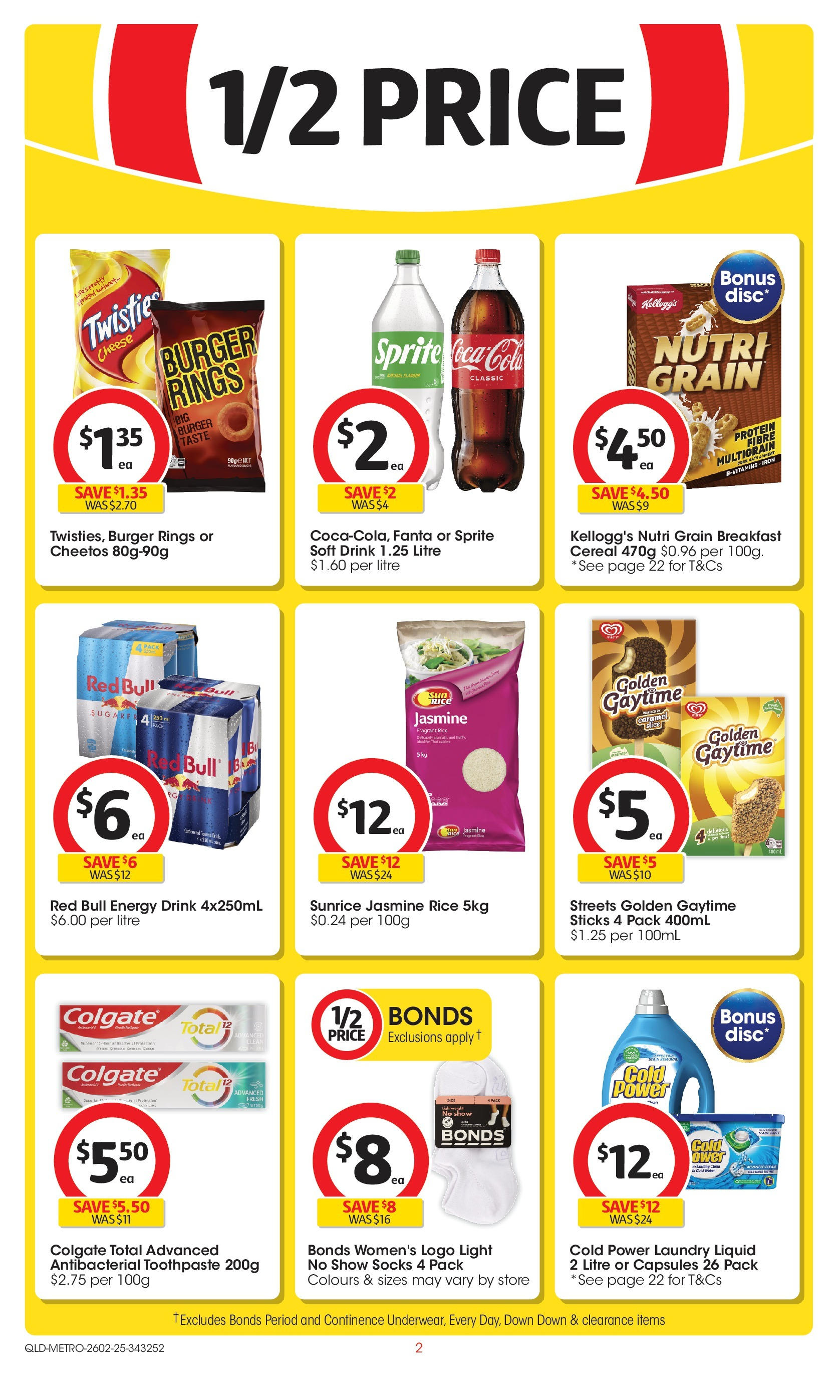 ﻿﻿Coles catalogue valid from 25/02/2025 > Online Australia | Page: 2 | Products: Light, Cheese, Energy drink, Cereal