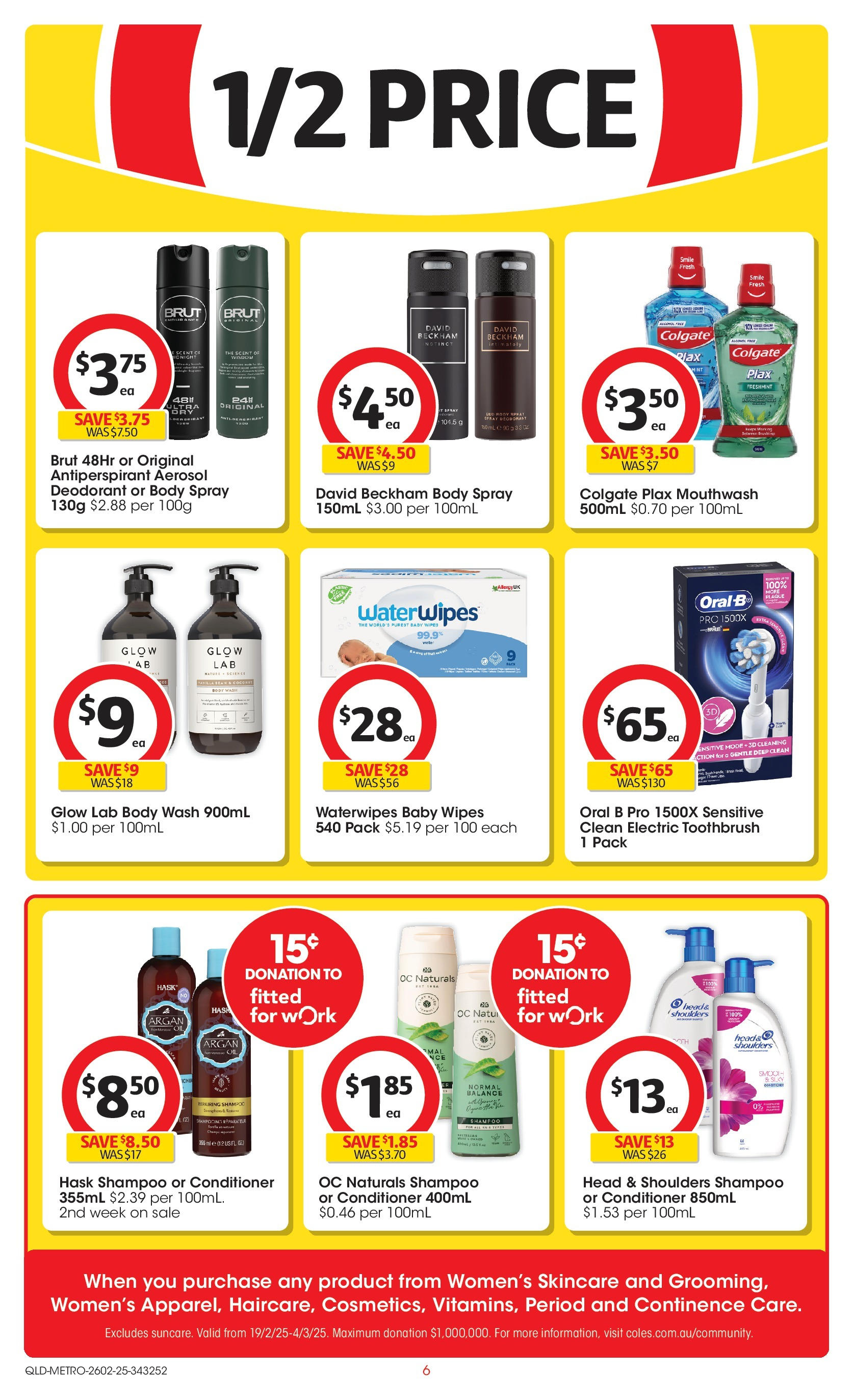 ﻿﻿Coles catalogue valid from 25/02/2025 > Online Australia | Page: 6 | Products: Deodorant, Antiperspirant, Toothbrush, Electric toothbrush