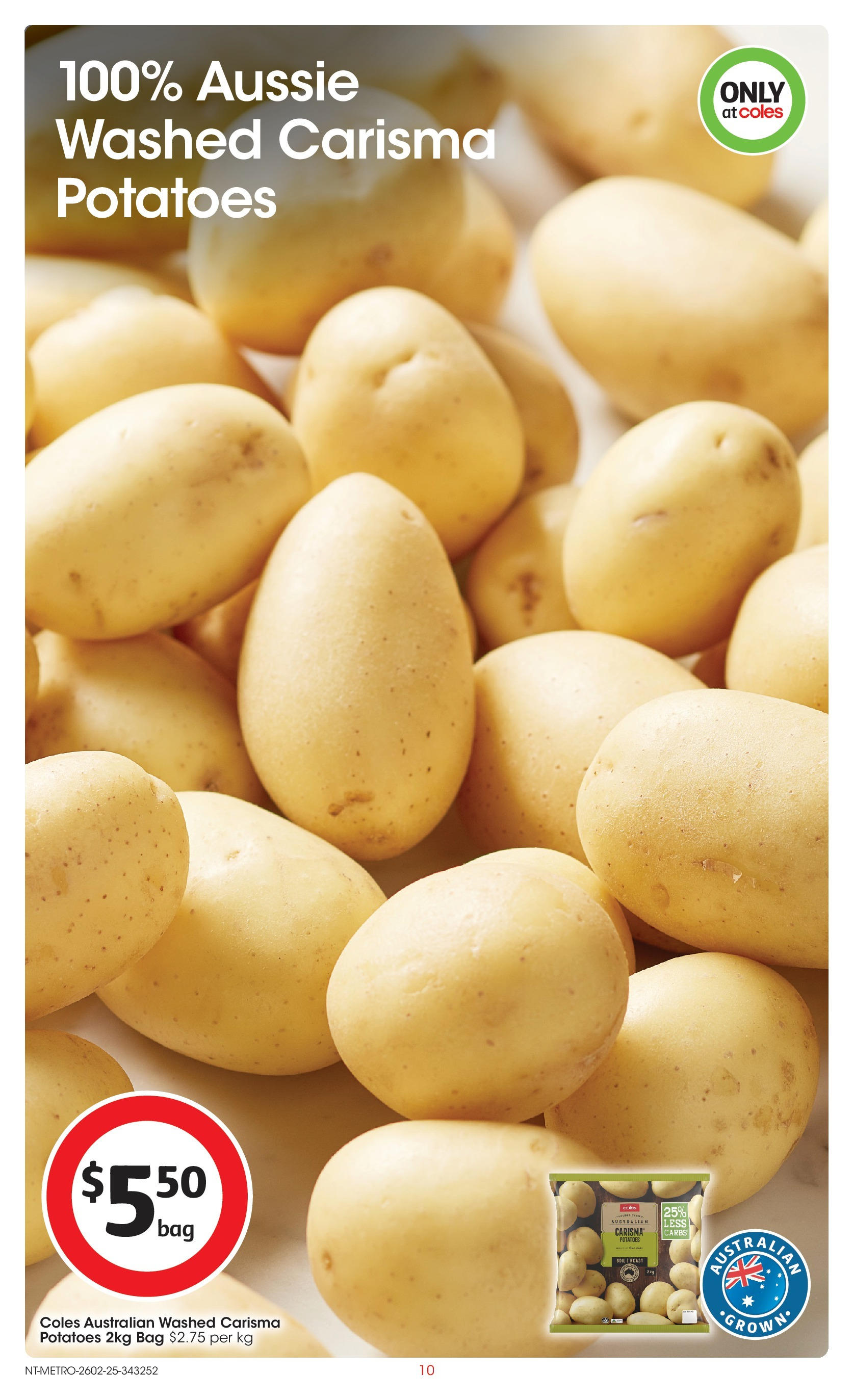 ﻿﻿Coles catalogue valid from 26/02/2025 > Online Australia | Page: 10 | Products: Potatoes, Bag