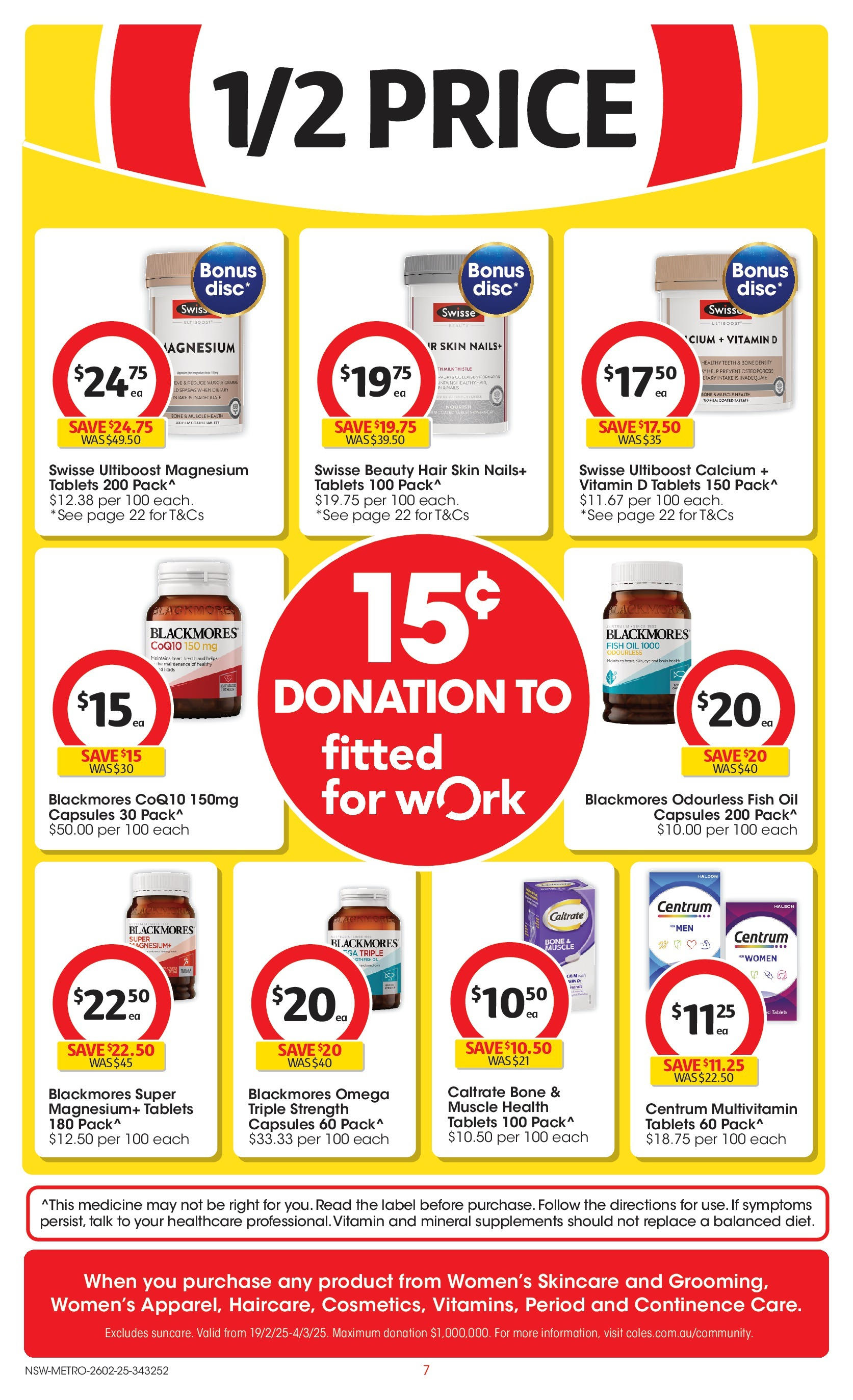 ﻿﻿Coles catalogue valid from 25/02/2025 > Online Australia | Page: 7 | Products: Milk, Oil, Fish oil, Multivitamin