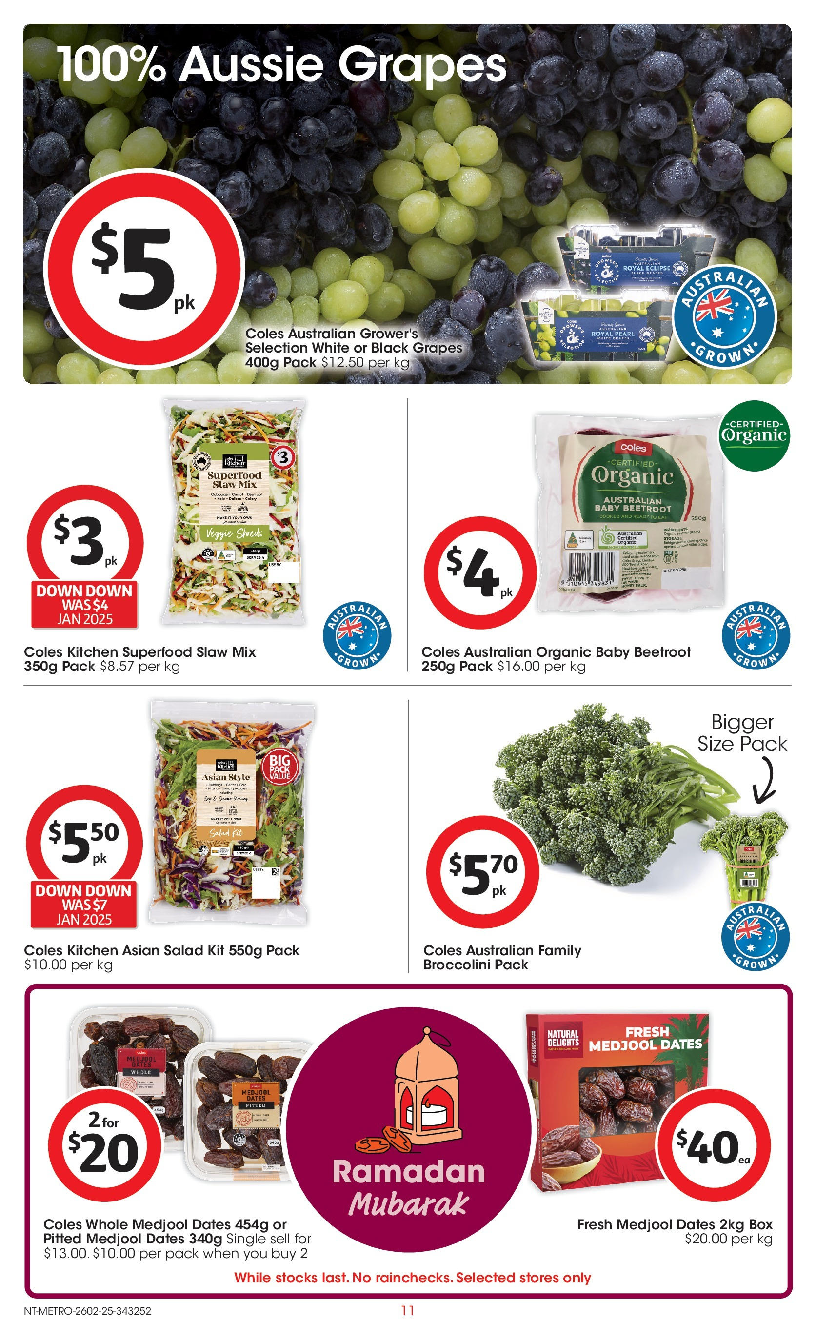 ﻿﻿Coles catalogue valid from 26/02/2025 > Online Australia | Page: 11 | Products: Box, Salad, Beetroot, Grapes