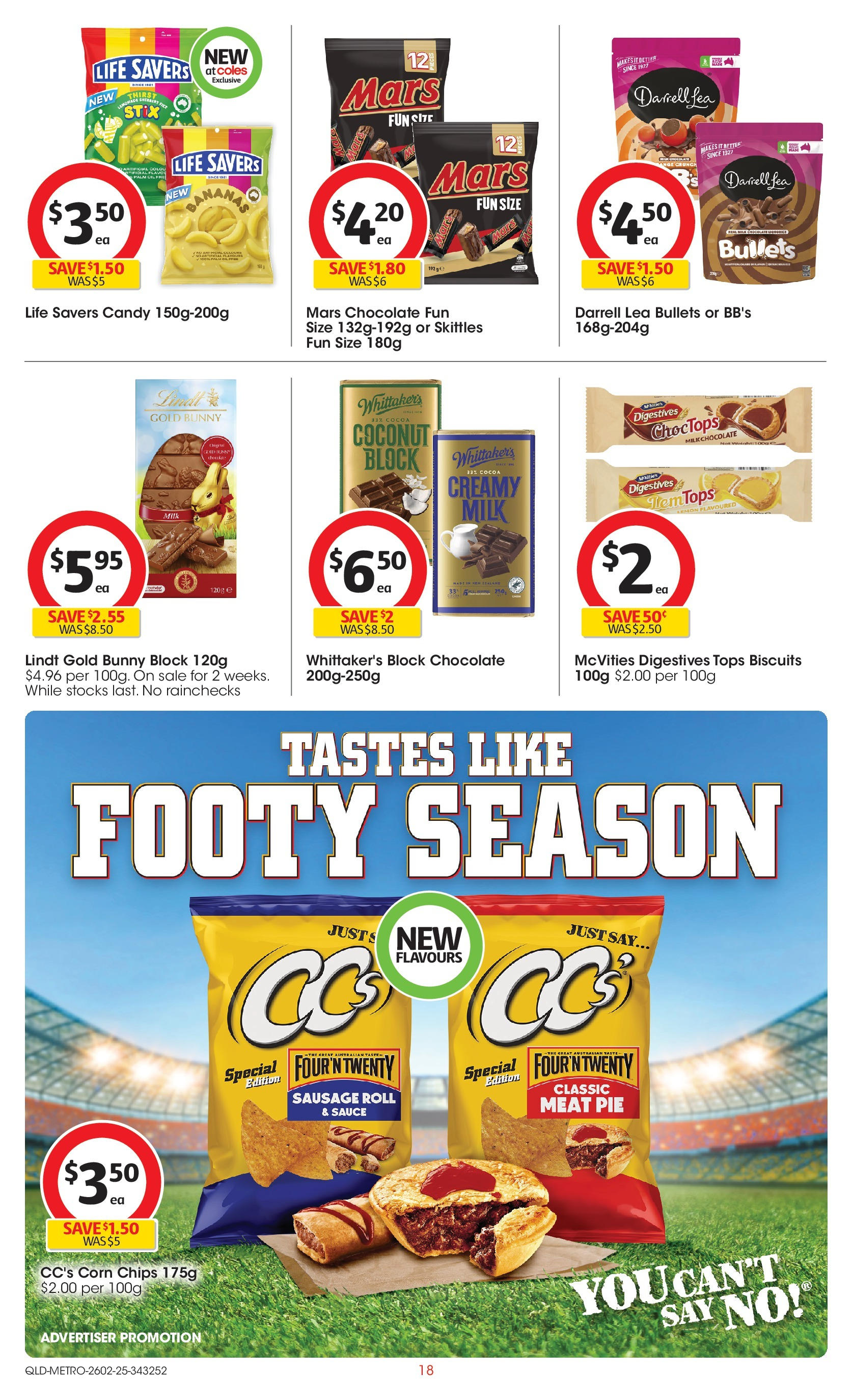 ﻿﻿Coles catalogue valid from 25/02/2025 > Online Australia | Page: 18 | Products: Cocoa, Milk, Meat, Chips