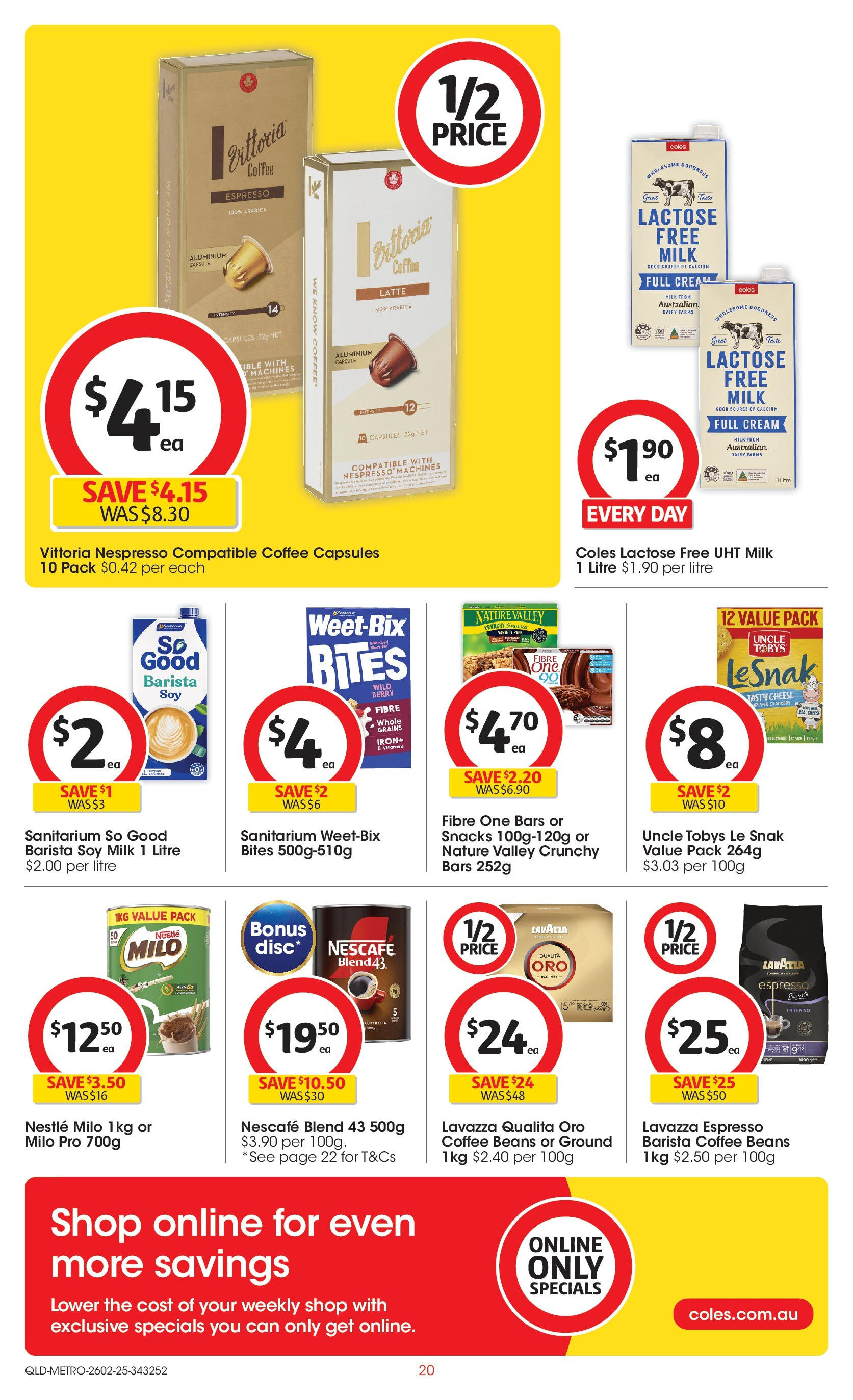 ﻿﻿Coles catalogue valid from 25/02/2025 > Online Australia | Page: 20 | Products: Cheese, Cream, Nescafe, Iron