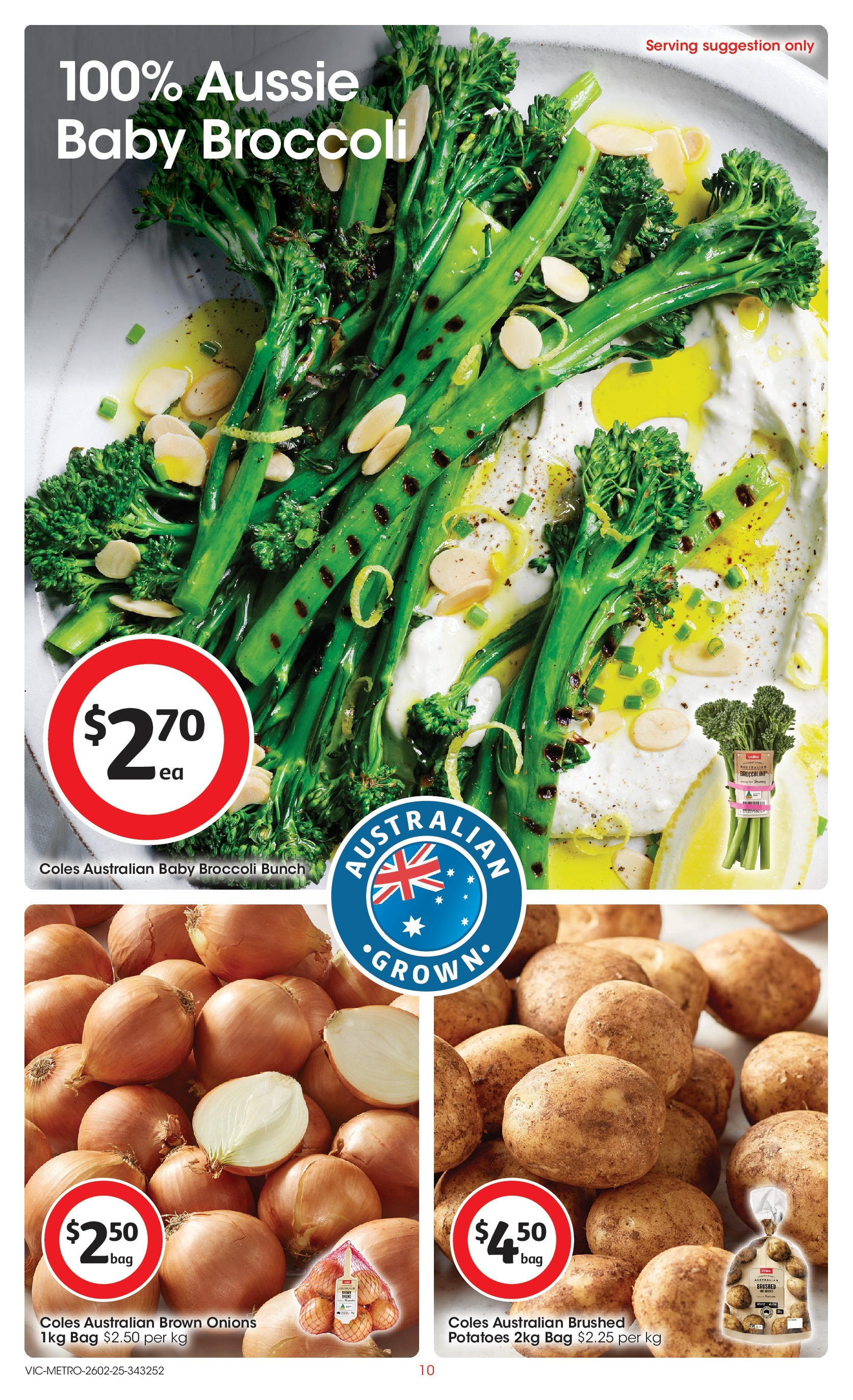 ﻿﻿Coles catalogue valid from 25/02/2025 > Online Australia | Page: 10 | Products: Potatoes, Onions, Bag