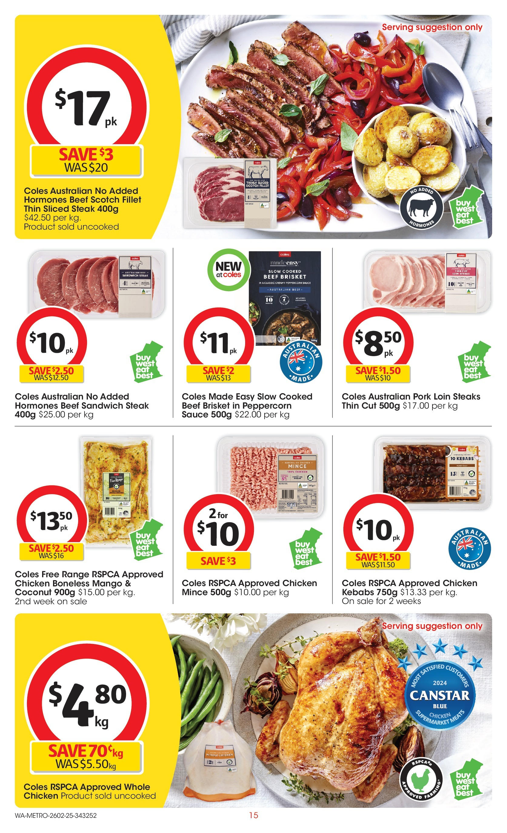 ﻿﻿Coles catalogue valid from 26/02/2025 > Online Australia | Page: 15 | Products: Pork, Beef, Steak, Scotch