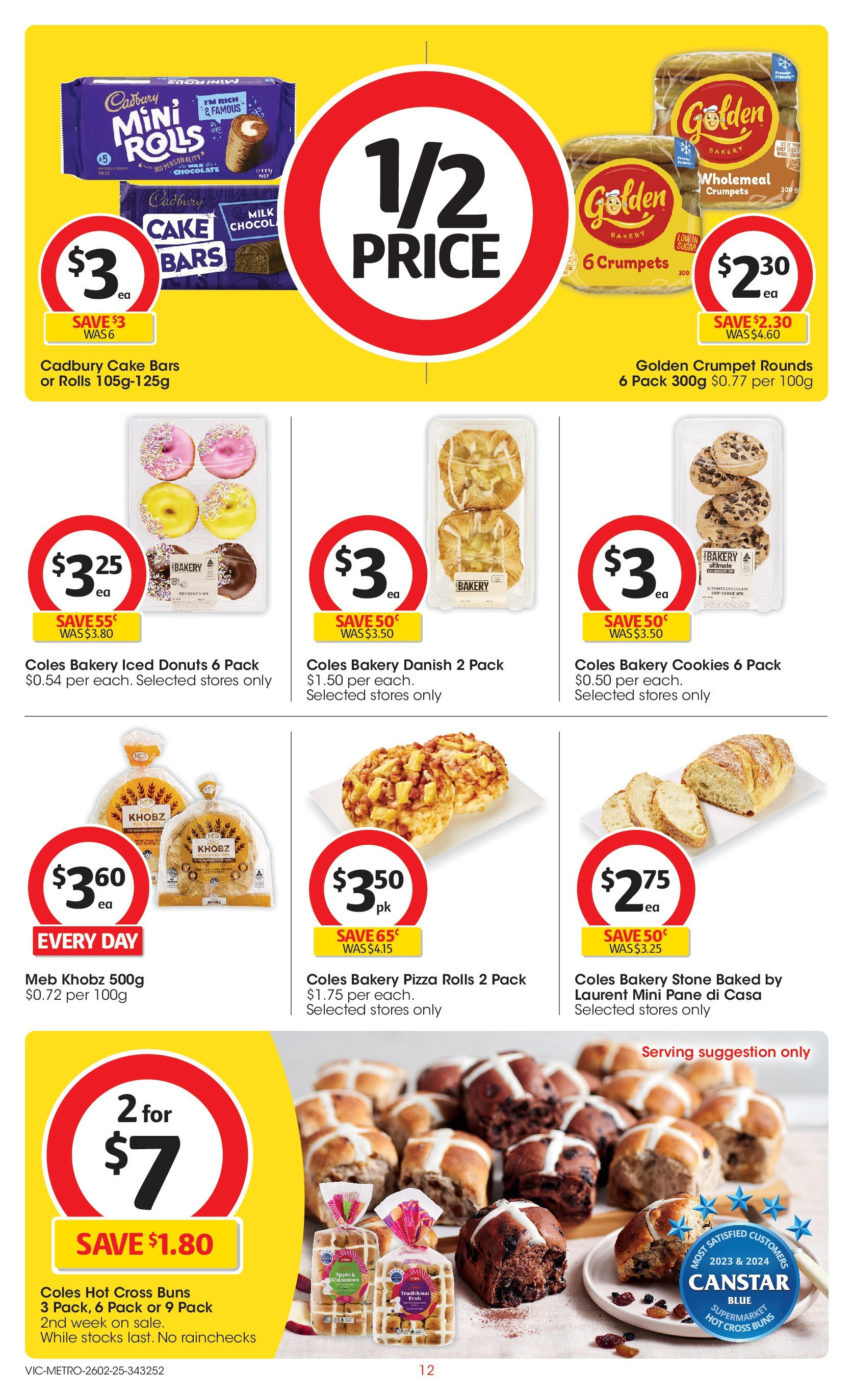 ﻿﻿Coles catalogue valid from 25/02/2025 > Online Australia | Page: 12 | Products: Donuts, Chocolate, Pizza, Sugar