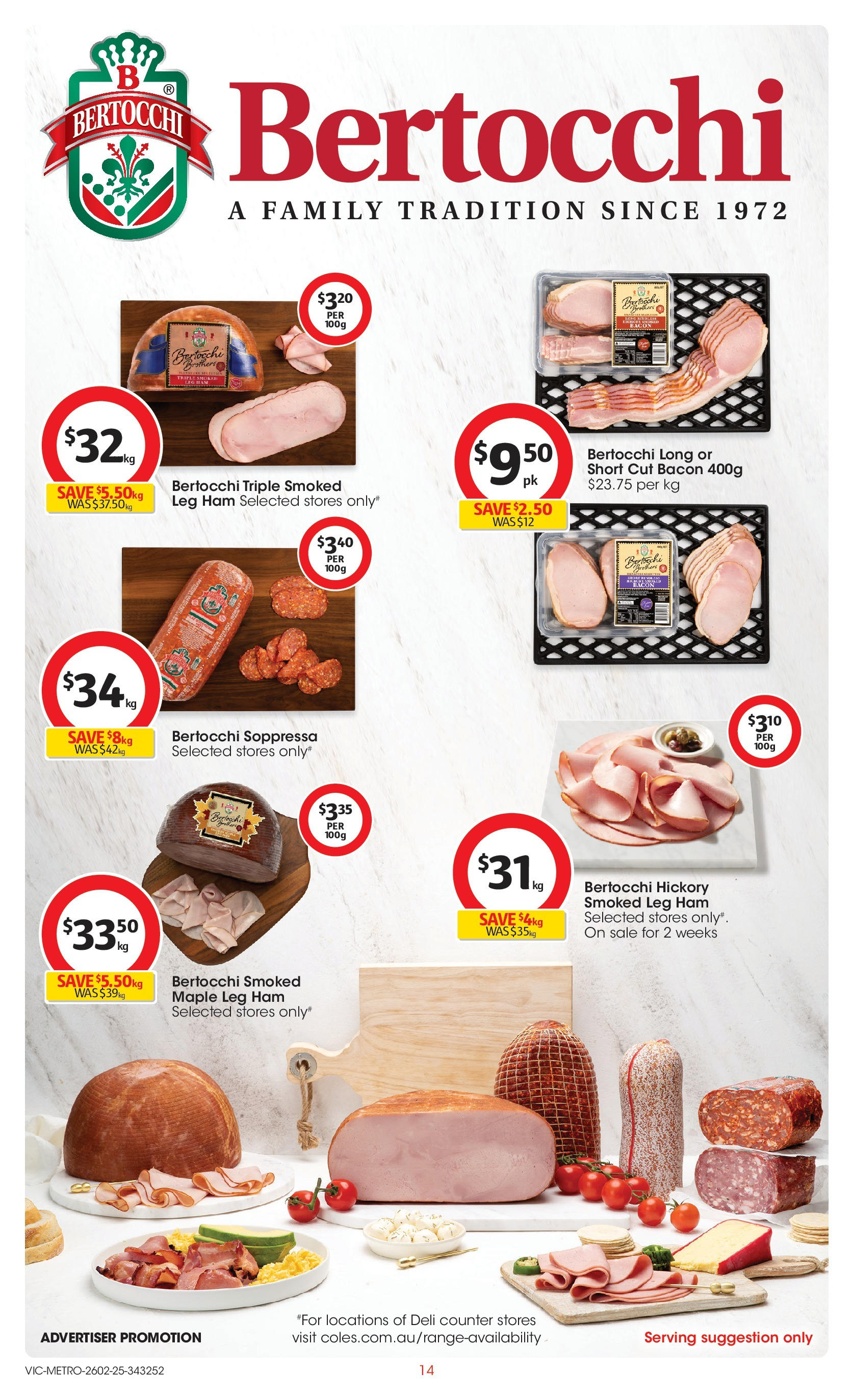 ﻿﻿Coles catalogue valid from 25/02/2025 > Online Australia | Page: 14 | Products: Bacon, Ham