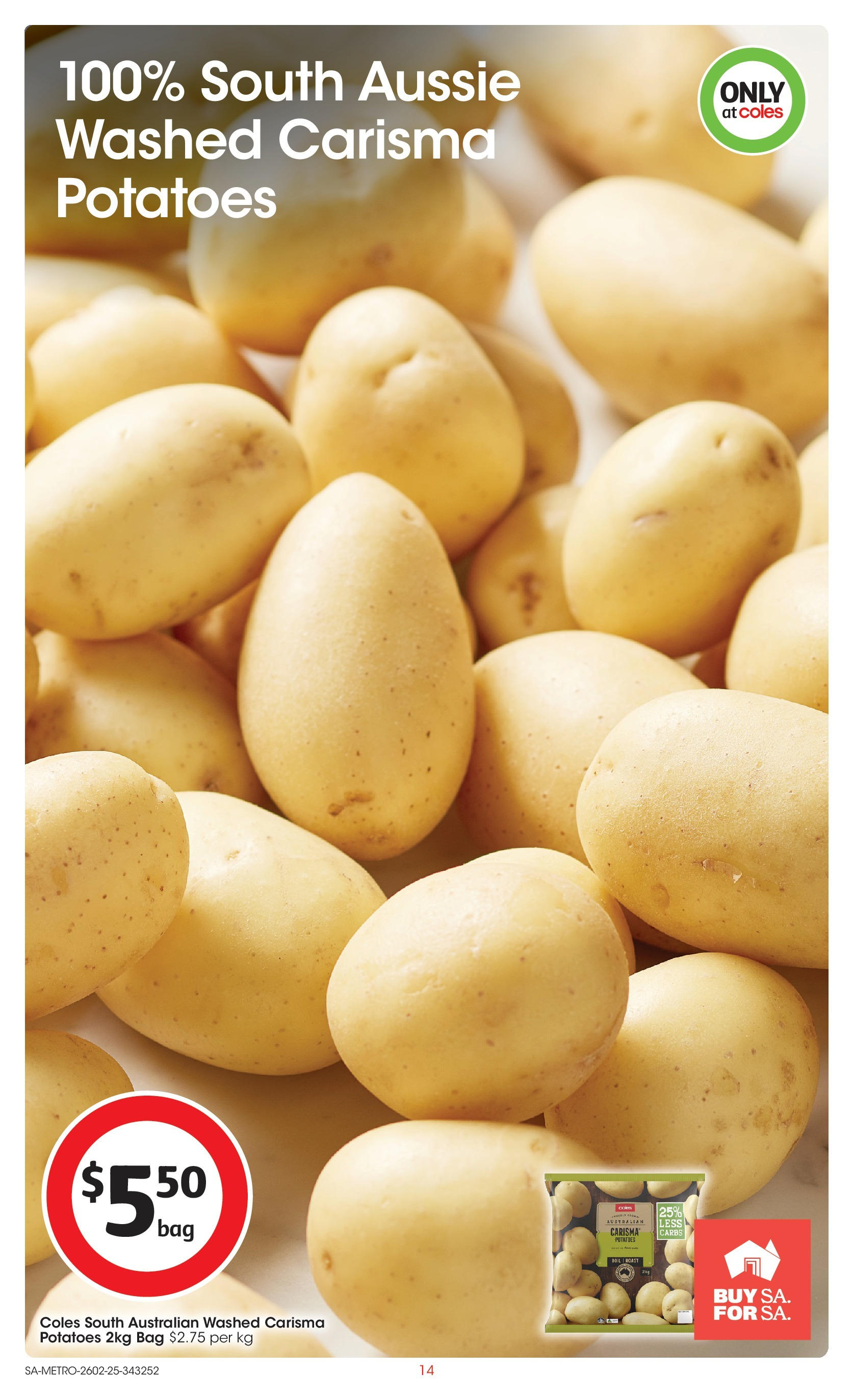 ﻿﻿Coles catalogue valid from 26/02/2025 > Online Australia | Page: 14 | Products: Potatoes, Bag