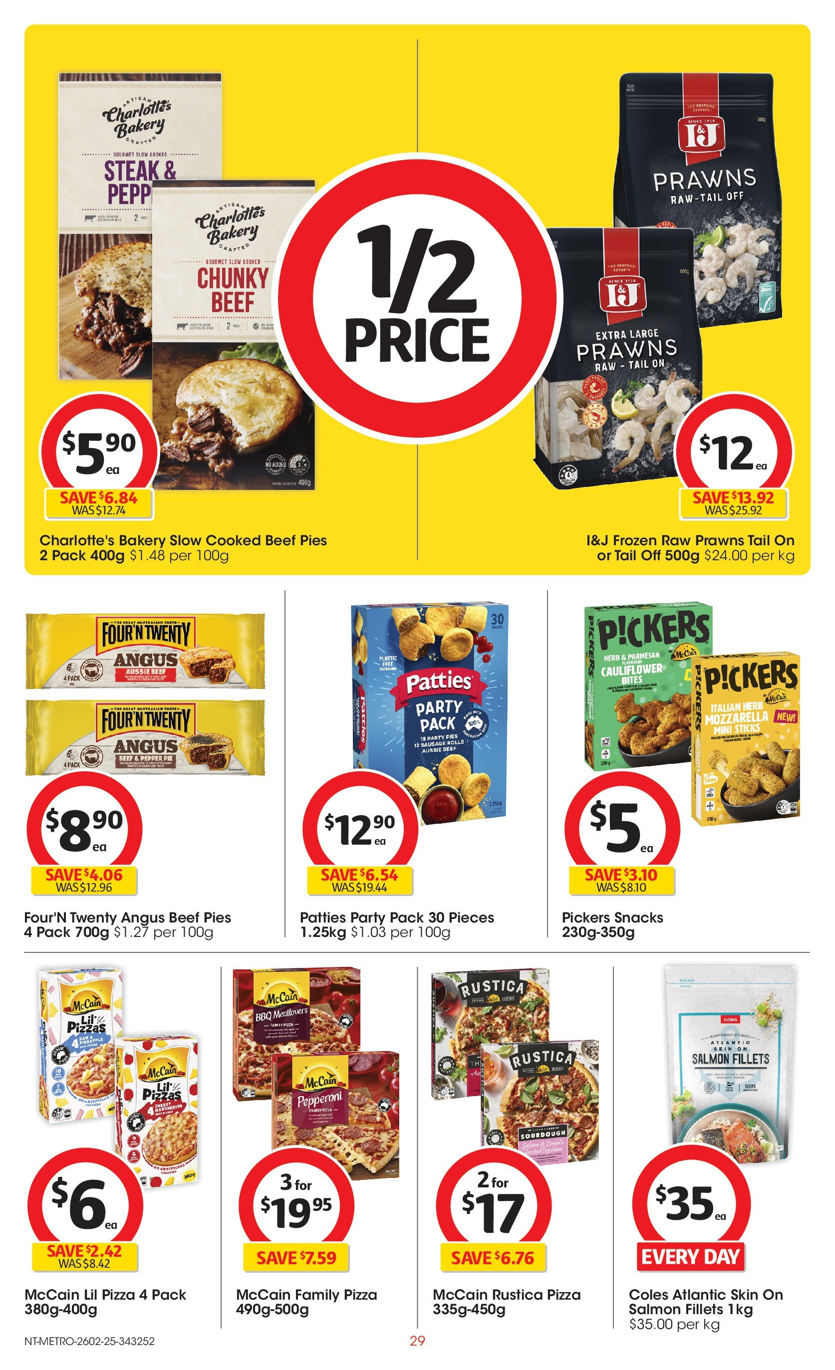 ﻿﻿Coles catalogue valid from 26/02/2025 > Online Australia | Page: 29 | Products: Herb, Prawns, Sausage, Pies