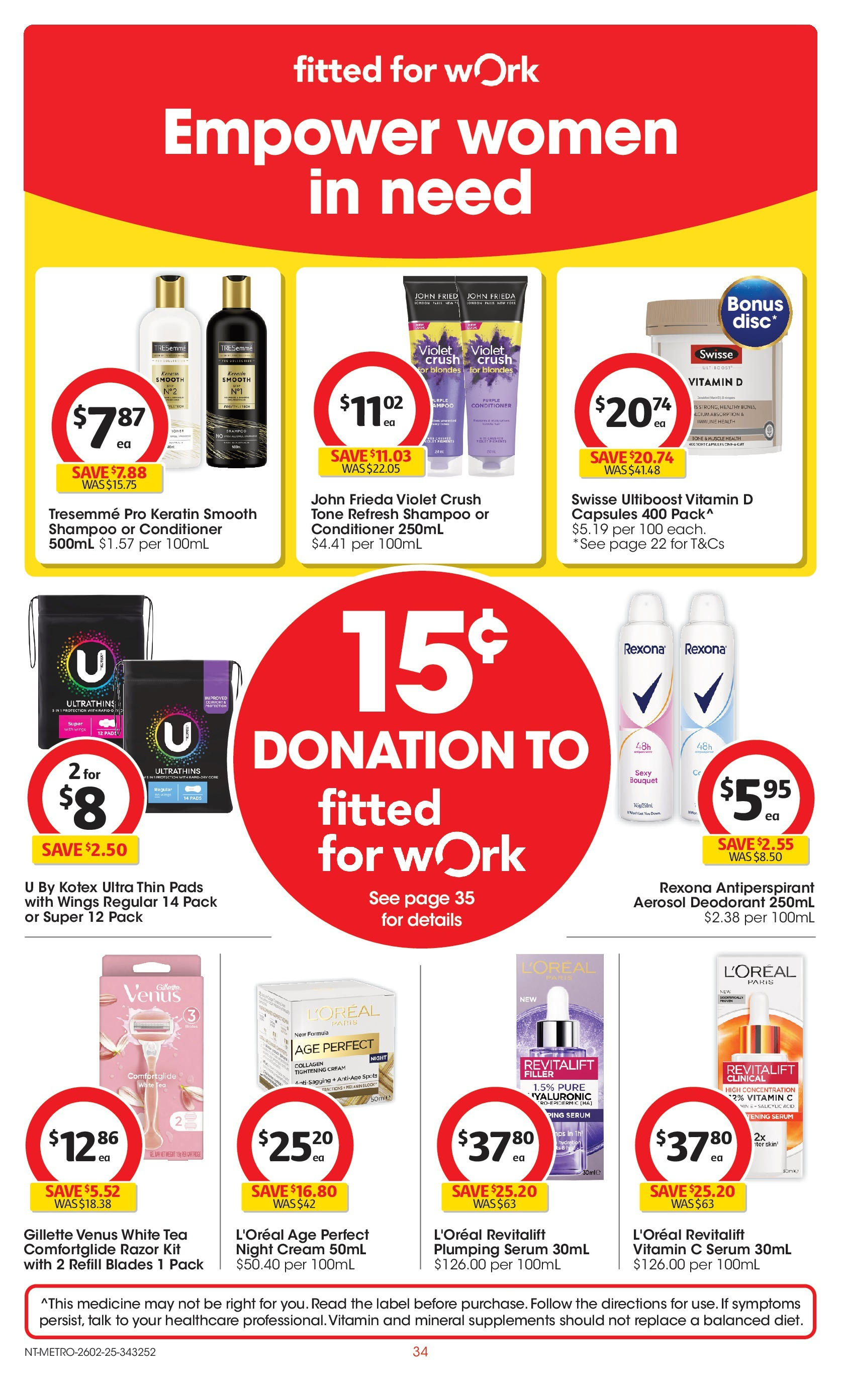 ﻿﻿Coles catalogue valid from 26/02/2025 > Online Australia | Page: 34 | Products: Antiperspirant, Cream, Razor, Vitamin