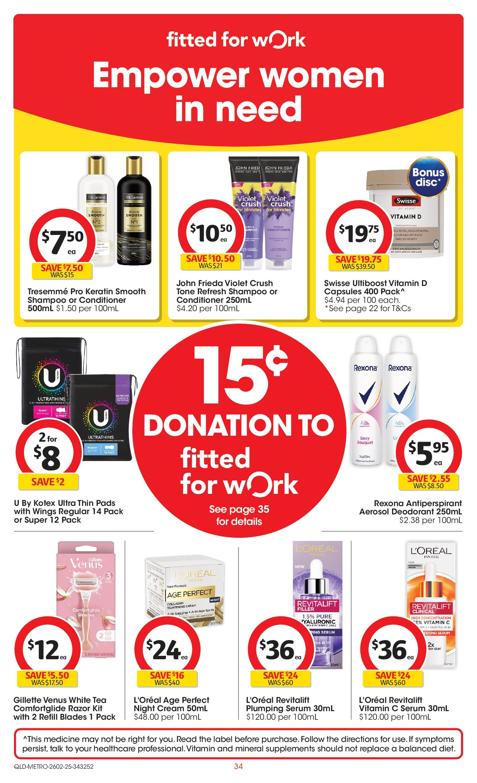 ﻿﻿Coles catalogue valid from 25/02/2025 > Online Australia | Page: 34 | Products: Conditioner, Antiperspirant, Cream, Razor