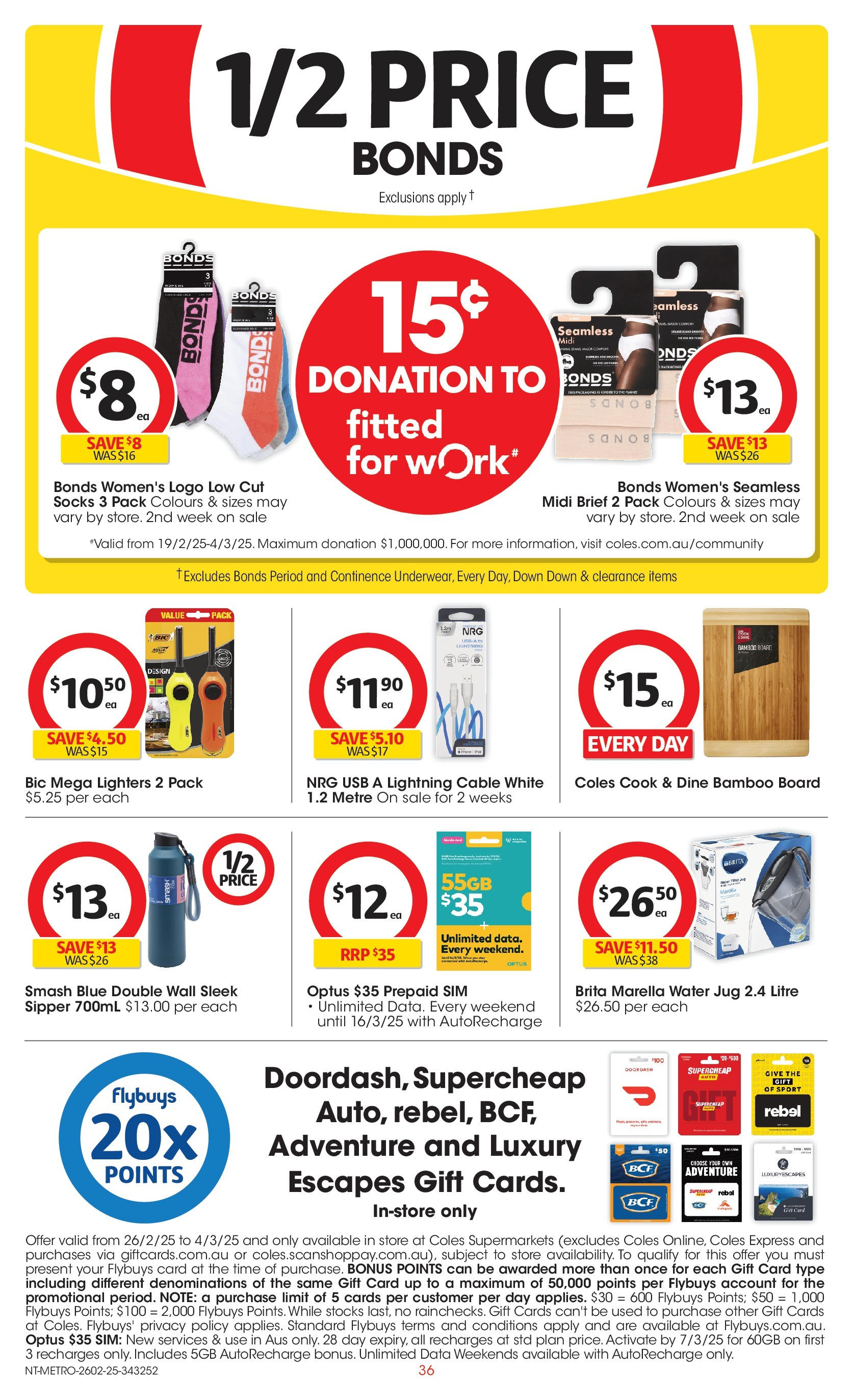 ﻿﻿Coles catalogue valid from 26/02/2025 > Online Australia | Page: 36 | Products: Water, Socks, Cable, Usb