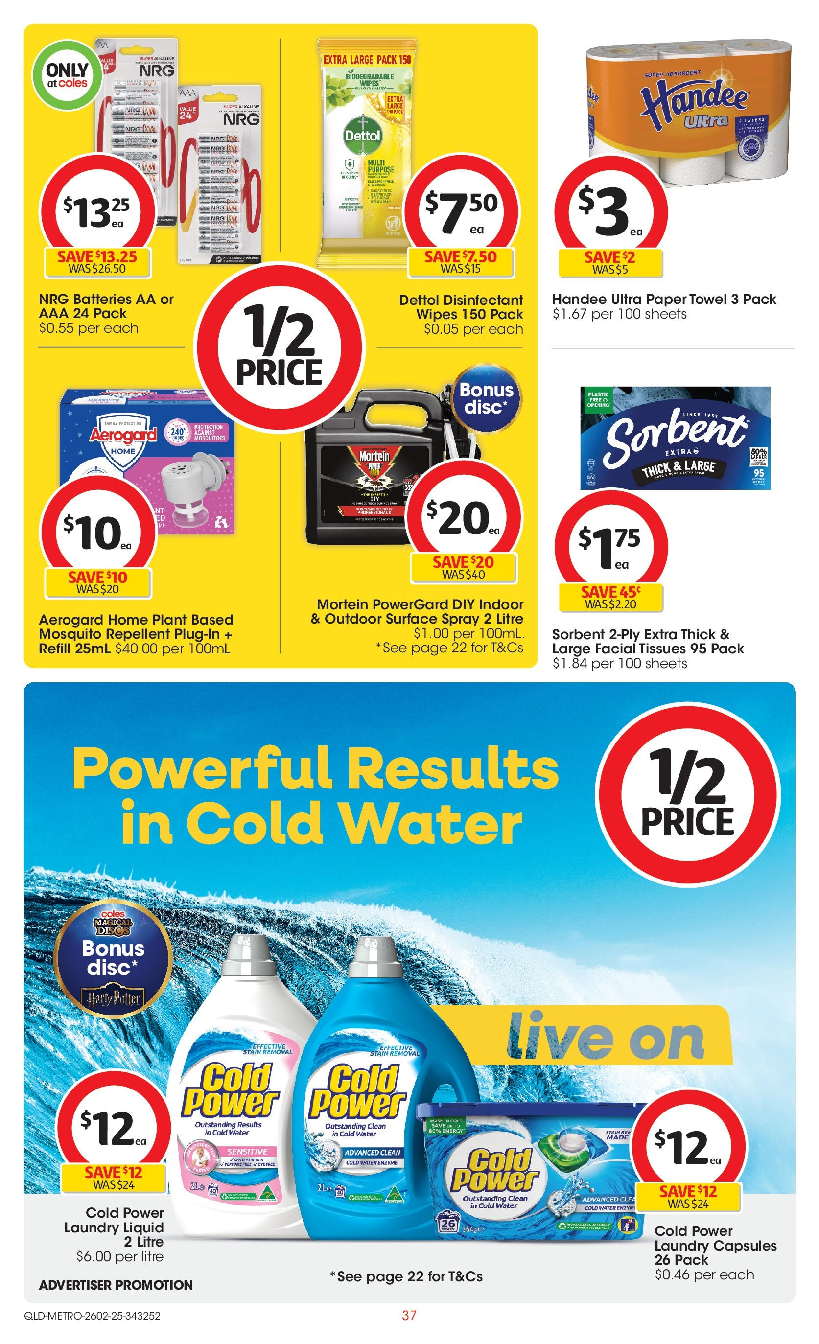 ﻿﻿Coles catalogue valid from 25/02/2025 > Online Australia | Page: 37 | Products: Plant, Water, Batteries, Laundry