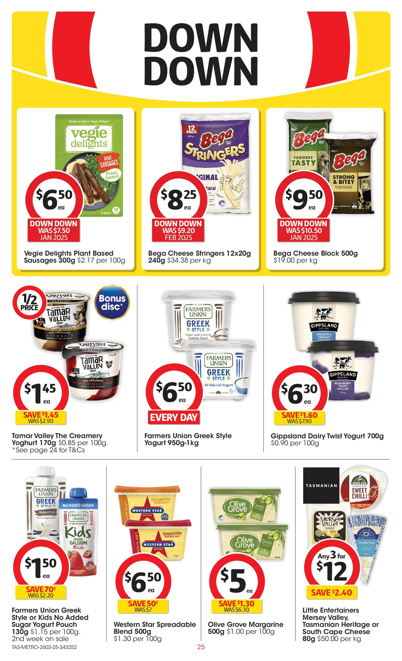 ﻿﻿Coles catalogue valid from 26/02/2025 > Online Australia | Page: 25 | Products: Cheese, Yoghurt, Strawberries, Sugar