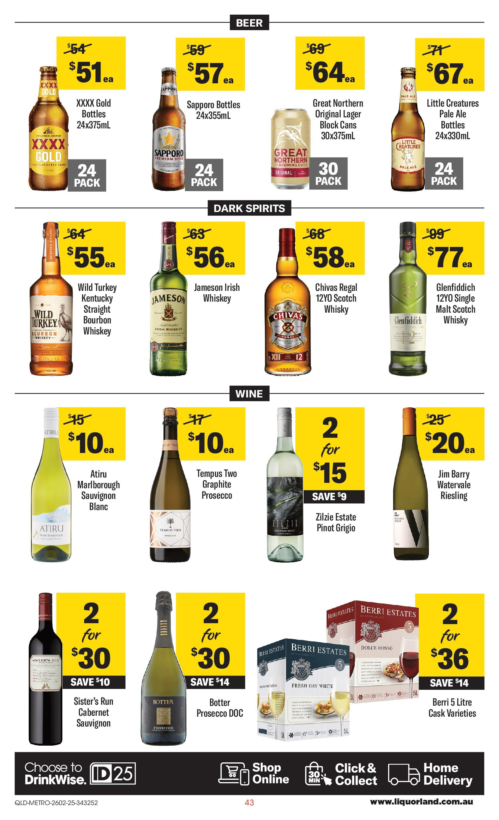 ﻿﻿Coles catalogue valid from 25/02/2025 > Online Australia | Page: 43 | Products: Wine, Beer, Scotch, Turkey