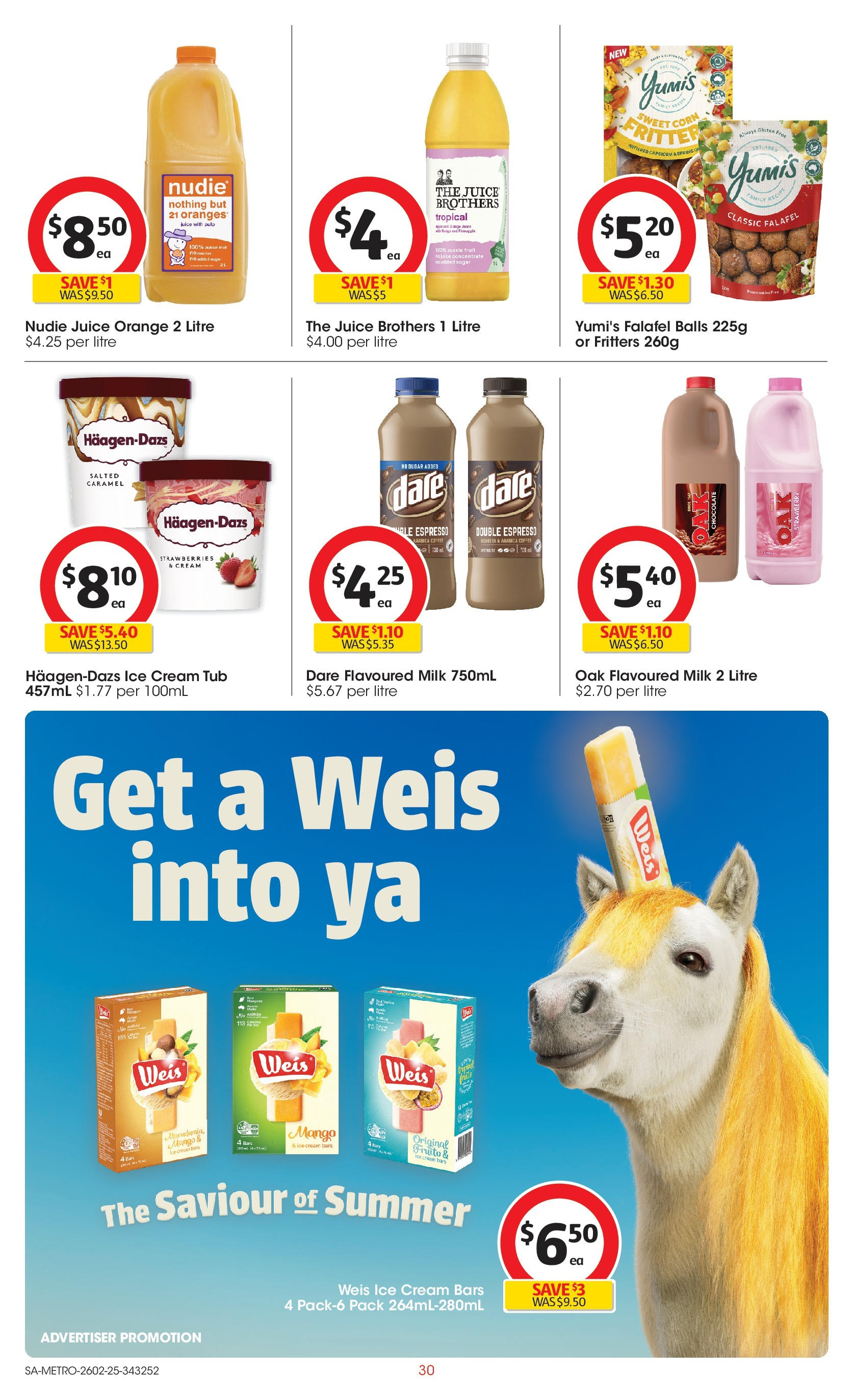 ﻿﻿Coles catalogue valid from 26/02/2025 > Online Australia | Page: 30 | Products: Oranges, Ice cream, Sugar, Mango