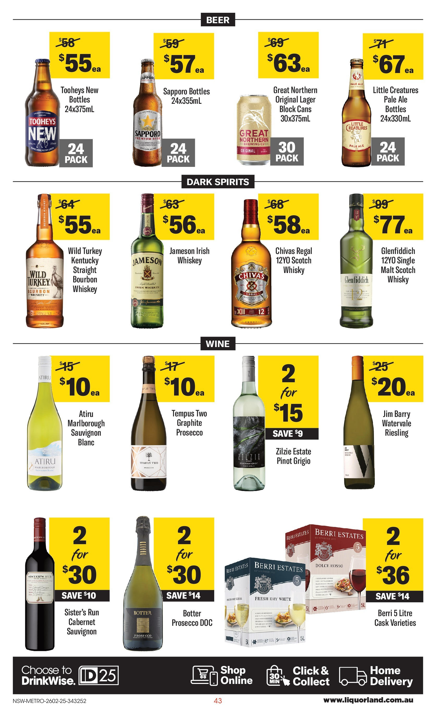 ﻿﻿Coles catalogue valid from 25/02/2025 > Online Australia | Page: 43 | Products: Wine, Beer, Whiskey, Scotch