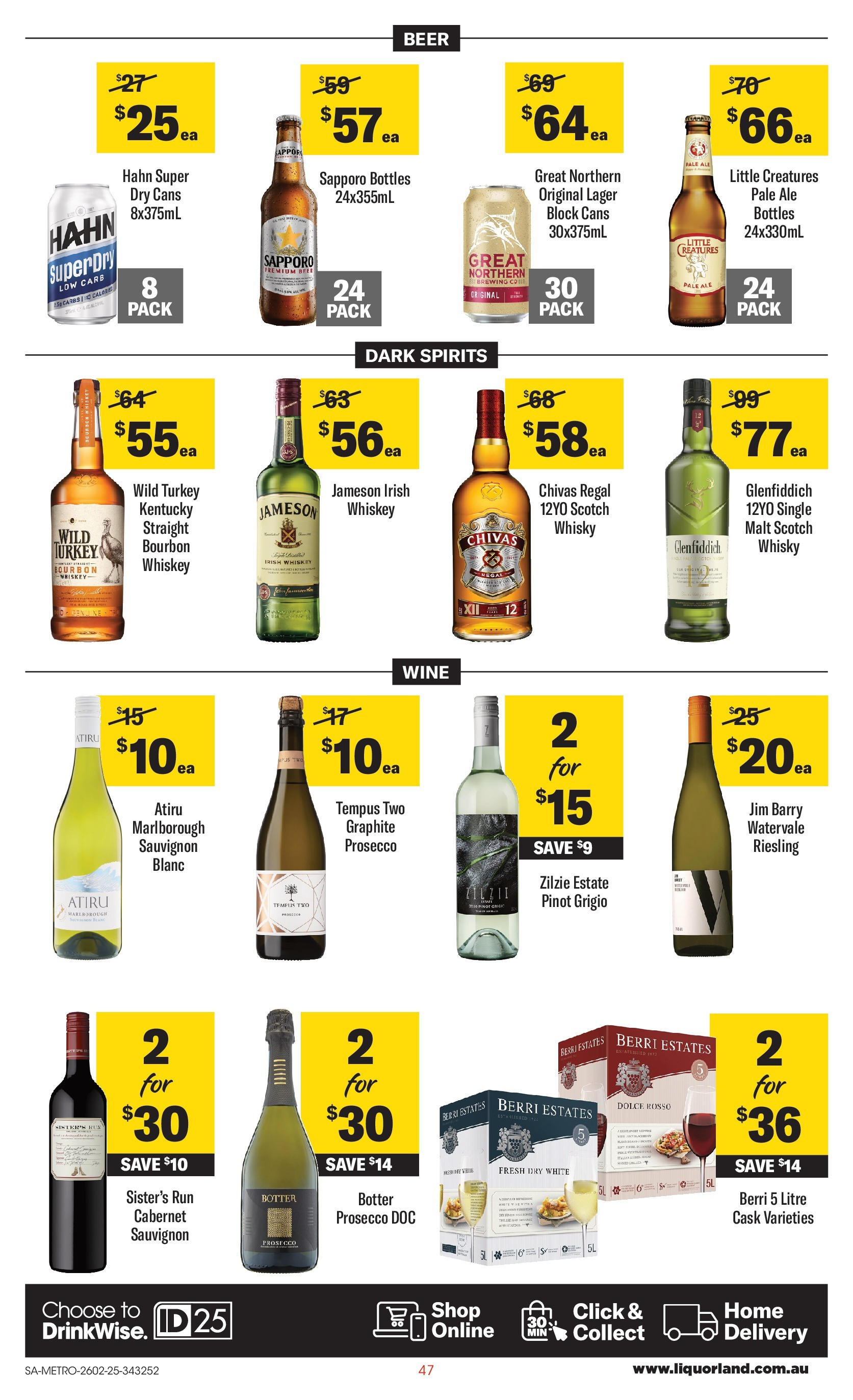 ﻿﻿Coles catalogue valid from 26/02/2025 > Online Australia | Page: 47 | Products: Wine, Beer, Bourbon, Whiskey