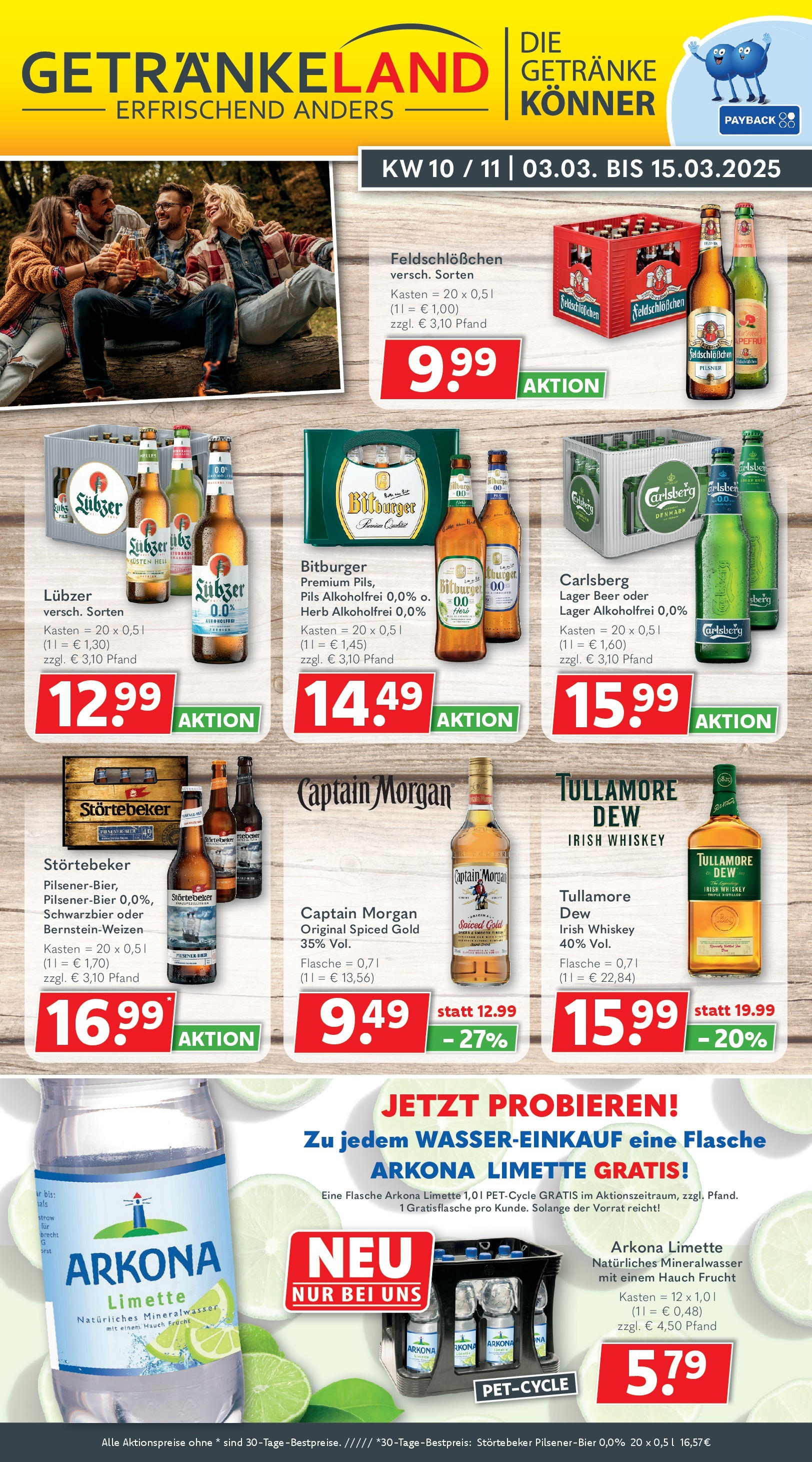 Getränkeland Prospekt 	 (ab 03.03.2025) zum Blättern | Seite: 1 | Produkte: Carlsberg, Pils, Captain morgan, Whiskey