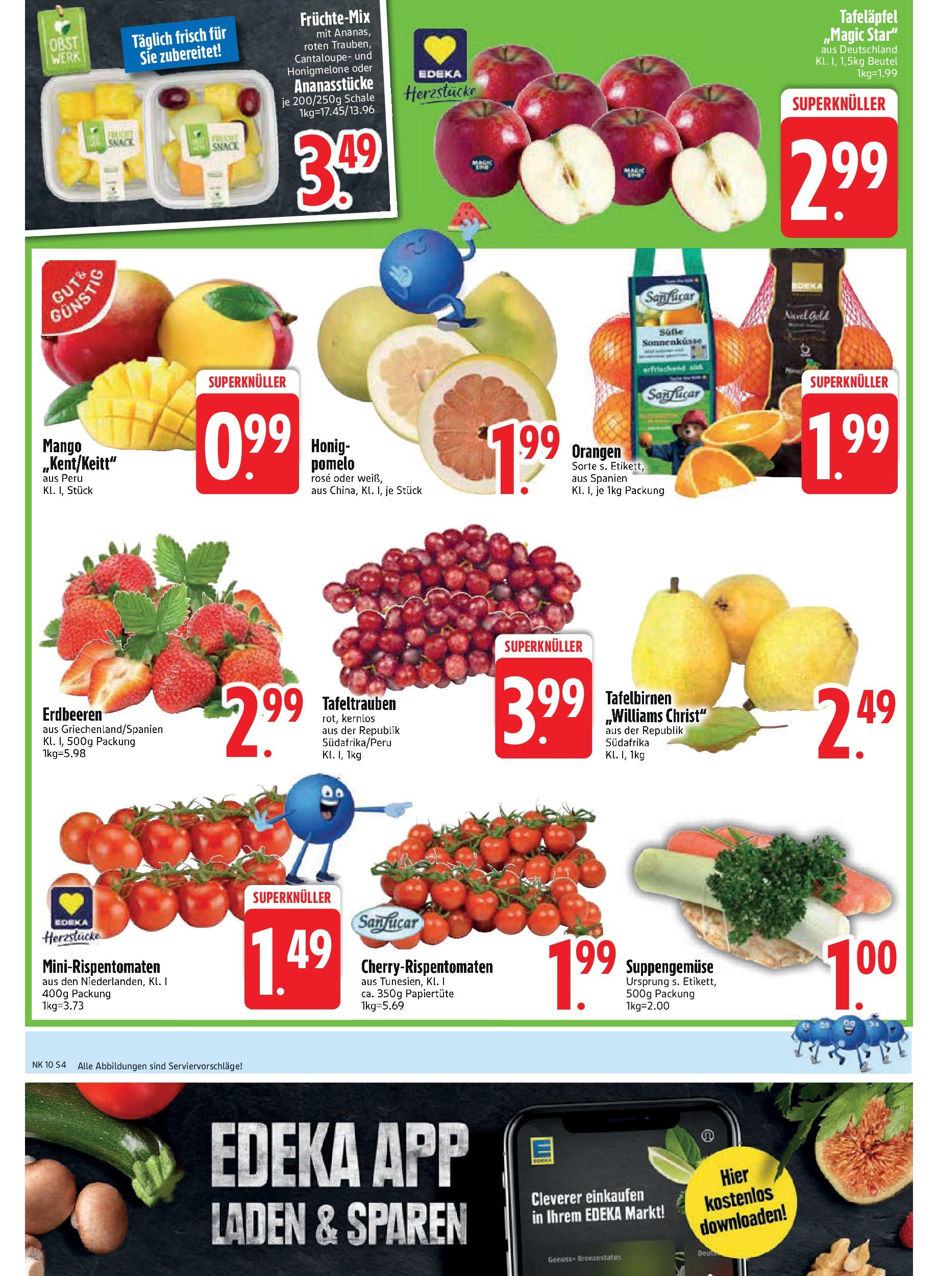 Edeka - Vilgertshofen-Issing, Hirschberg 1 (ab 03.03.2025) » Angebote Online | Seite: 4 | Produkte: Honigmelone, Obst, Mango, Erdbeeren