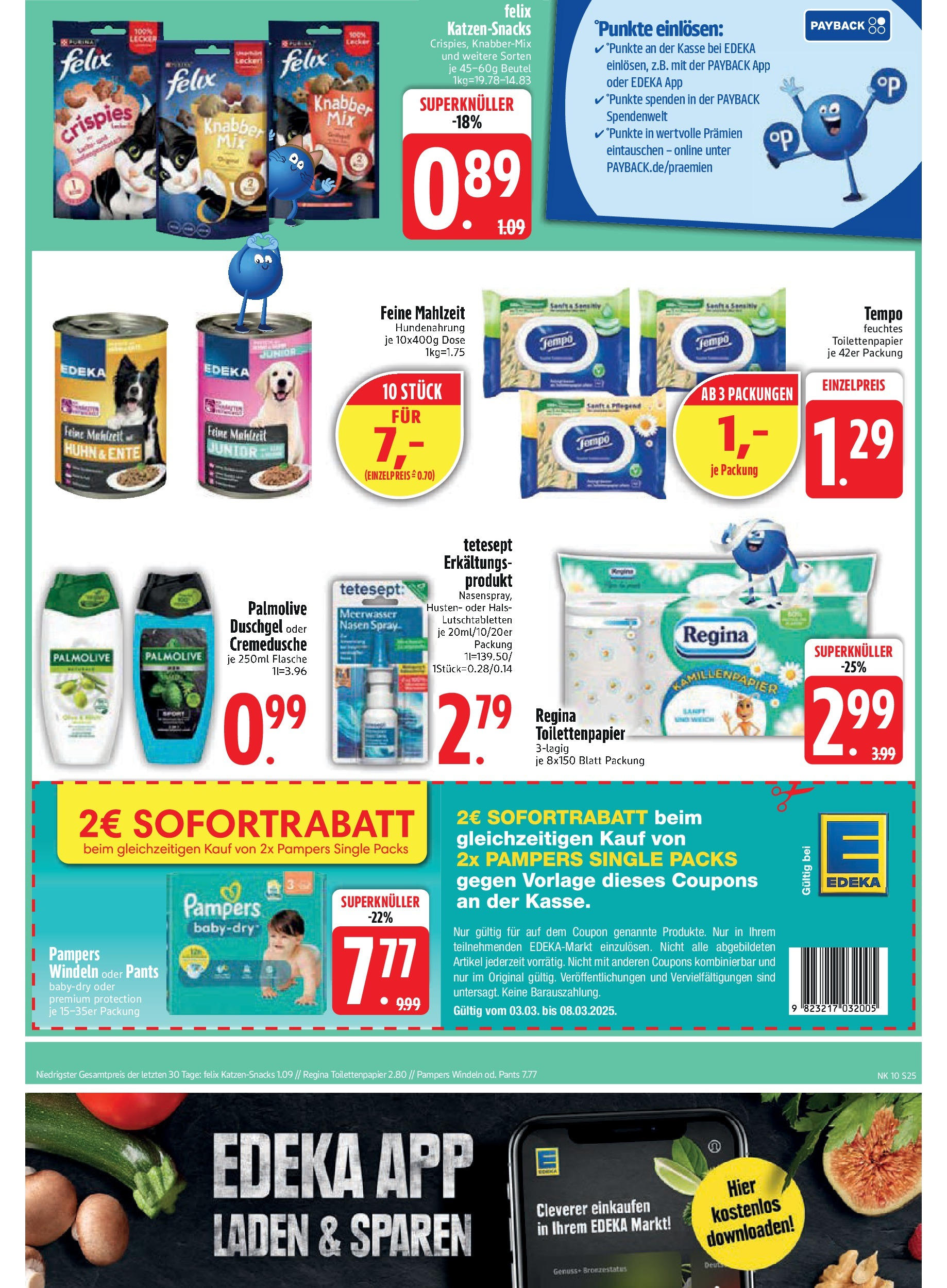 Edeka - Vilgertshofen-Issing, Hirschberg 1 (ab 03.03.2025) » Angebote Online | Seite: 25 | Produkte: Pampers, Duschgel, Ente, Toilettenpapier