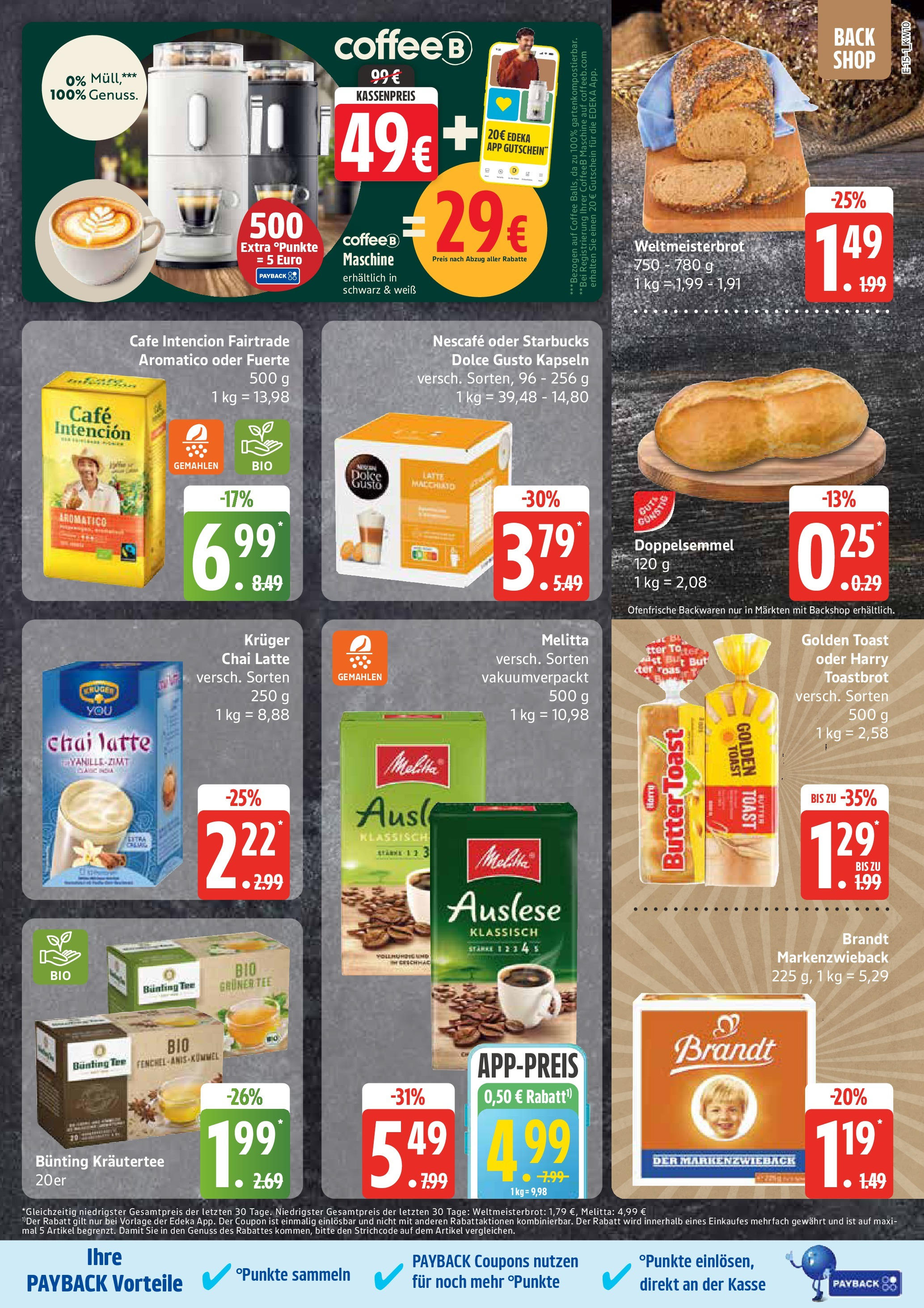 Edeka - EDEKA: Wochenangebote (ab 02.03.2025) » Angebote Online | Seite: 15 | Produkte: Melitta, Starbucks, Ofenfrische, Tee