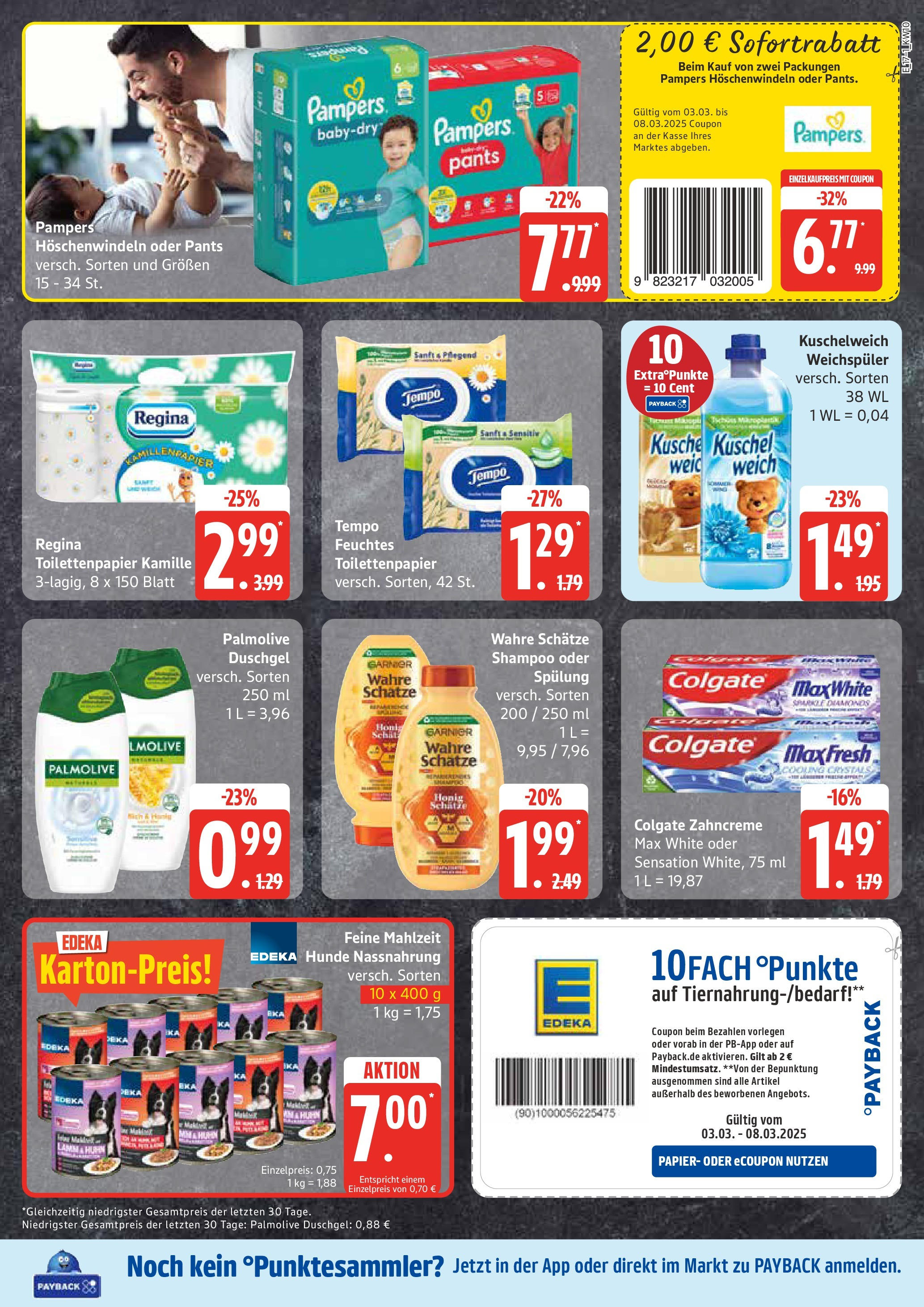 Edeka - EDEKA: Wochenangebote (ab 02.03.2025) » Angebote Online | Seite: 17 | Produkte: Kuschelweich, Spülung, Tempo, Feuchtes Toilettenpapier