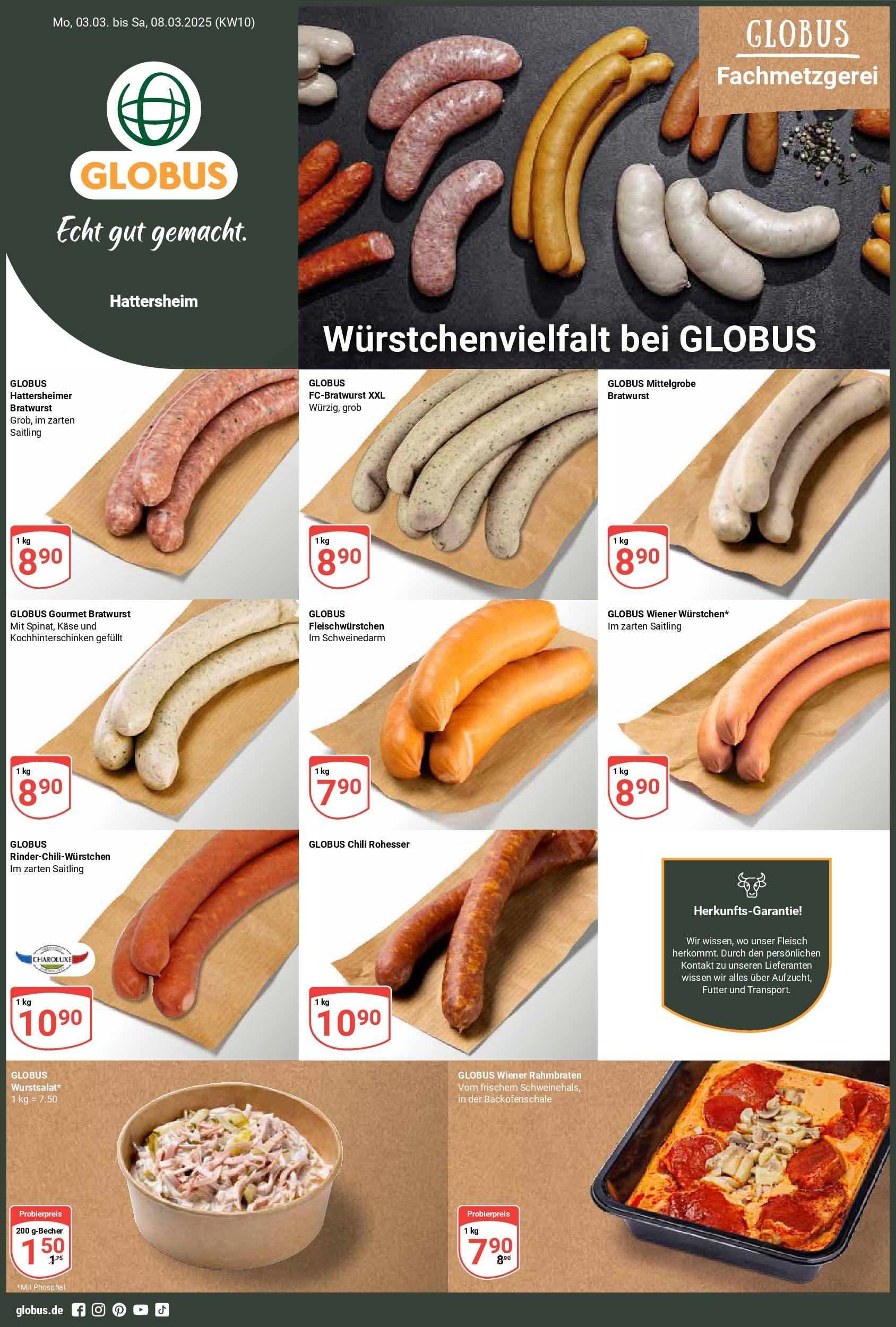 Globus - Globus: Wochenangebote (ab 02.03.2025) » Angebote online | Seite: 1 | Produkte: Käse, Bratwurst, Chili, Fleisch