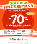 Tiendanimal Solo este fin de semana 2º unidad al 70% - hasta el 02.03.2025