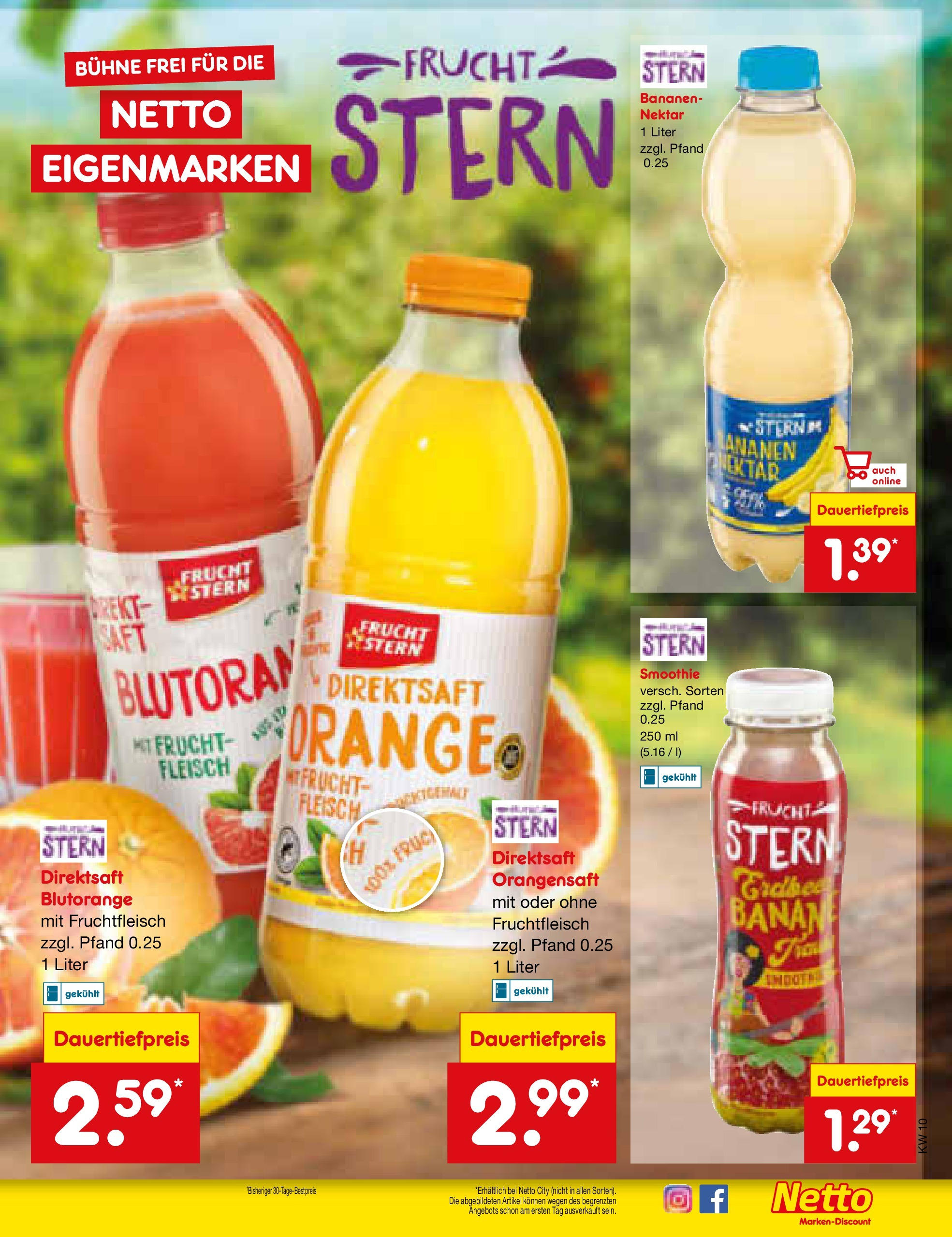 Netto Marken-Discount - Berlin-Spandau (ab 03.03.2025) » Angebote | Seite: 33 | Produkte: Bananen, Orangensaft, Saft, Fleisch