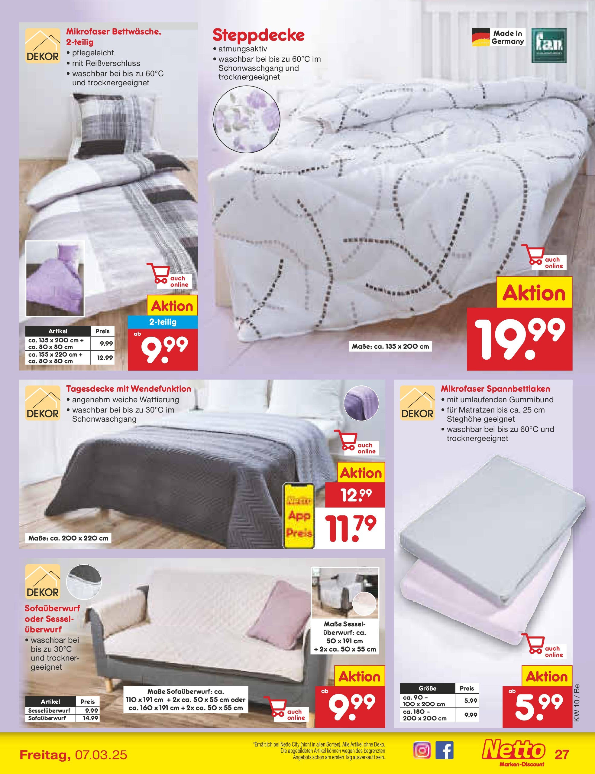 Netto Marken-Discount - Berlin-Spandau (ab 03.03.2025) » Angebote | Seite: 39 | Produkte: Trockner, Sessel, Tagesdecke