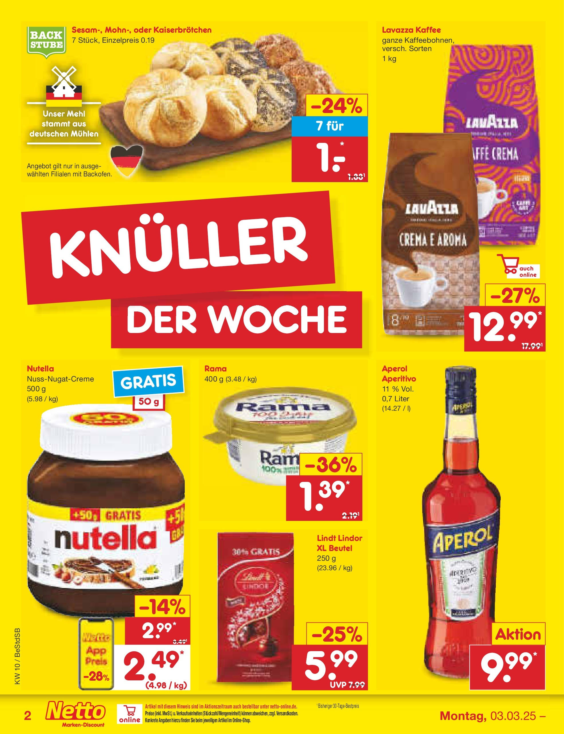 Netto Marken-Discount - Berlin-Spandau (ab 03.03.2025) » Angebote | Seite: 2 | Produkte: Lavazza, Kaffee, Nutella, Aperol