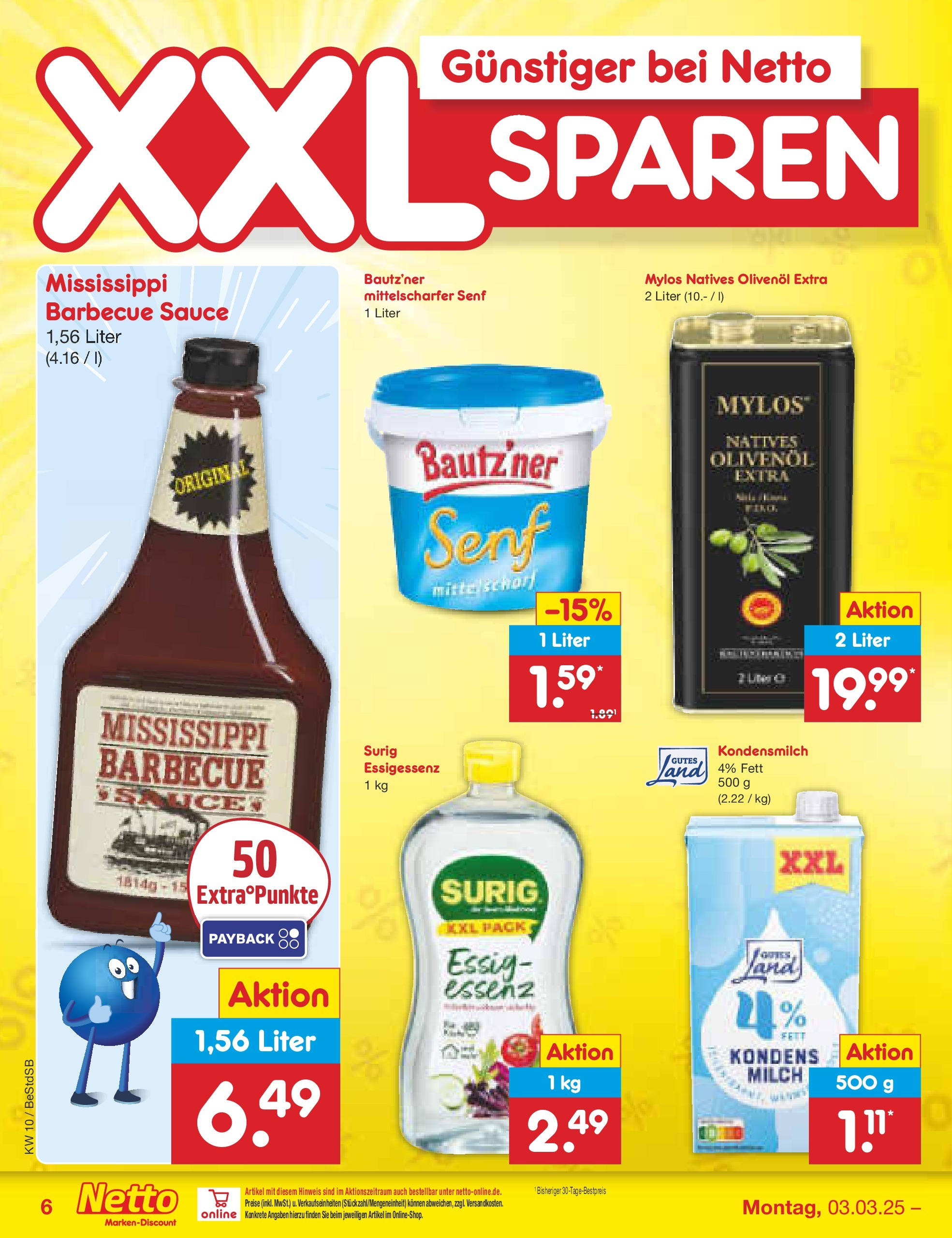 Netto Marken-Discount - Berlin-Spandau (ab 03.03.2025) » Angebote | Seite: 6 | Produkte: Milch, Essig, Olivenol