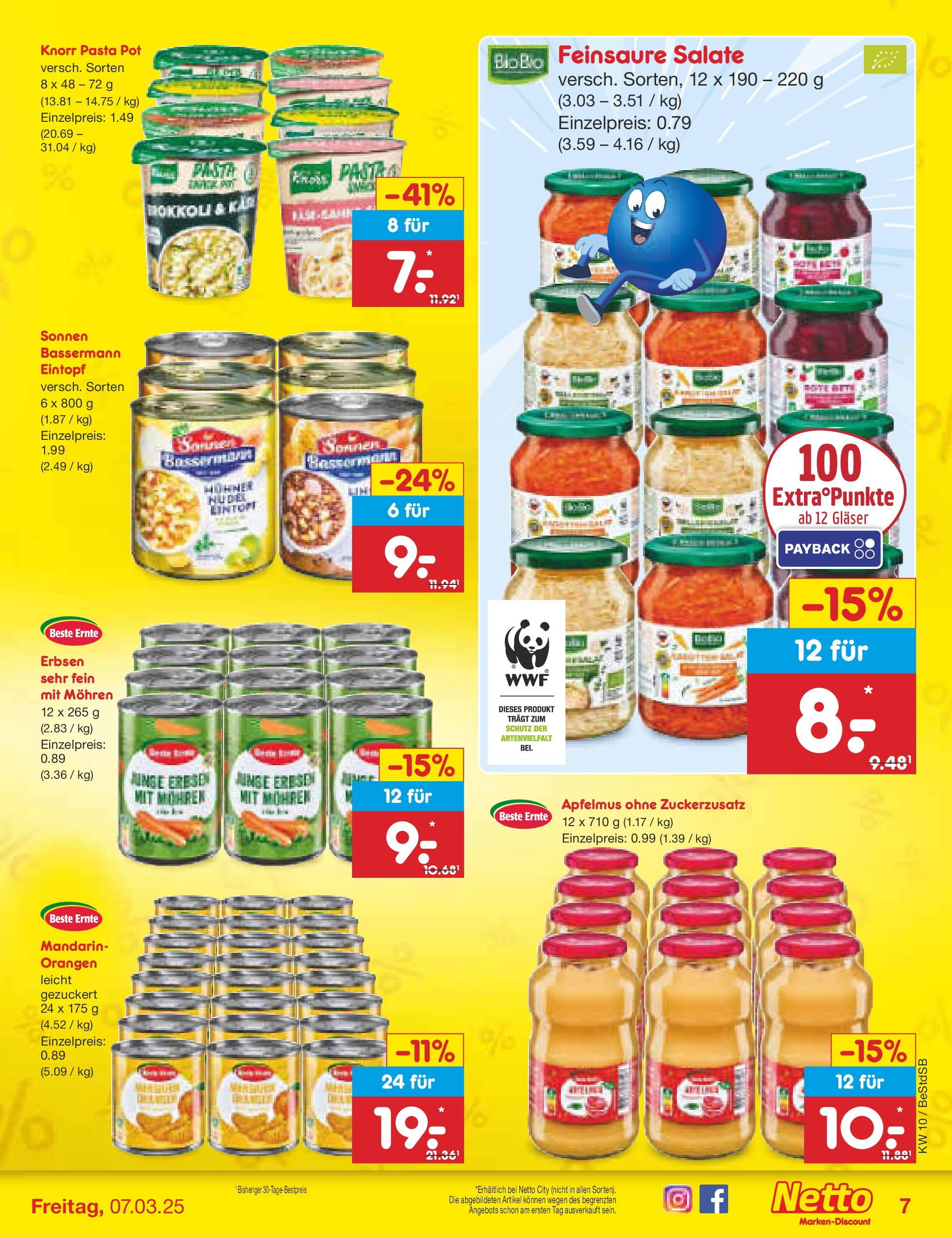 Netto Marken-Discount - Berlin-Spandau (ab 03.03.2025) » Angebote | Seite: 7 | Produkte: Orangen, Mohren, Pasta, Erbsen