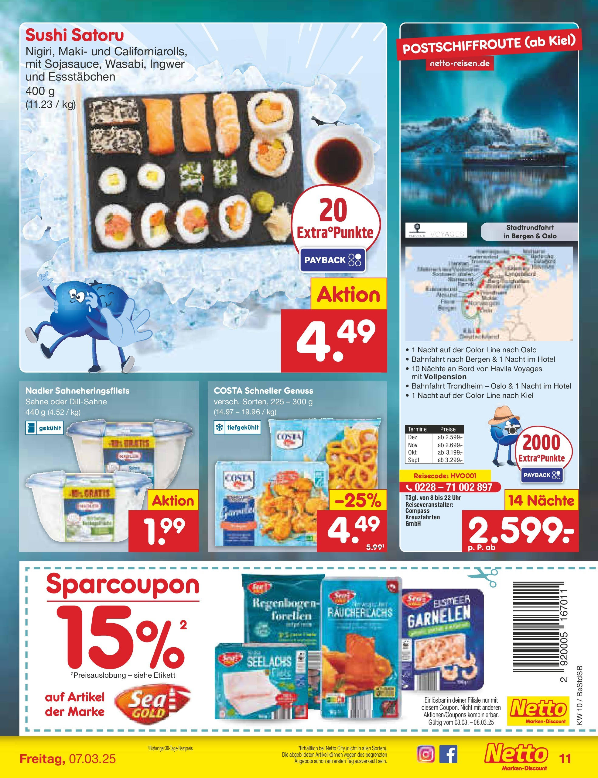 Netto Marken-Discount - Berlin-Spandau (ab 03.03.2025) » Angebote | Seite: 13 | Produkte: Garnelen, Räucherlachs, Sahne, Uhr