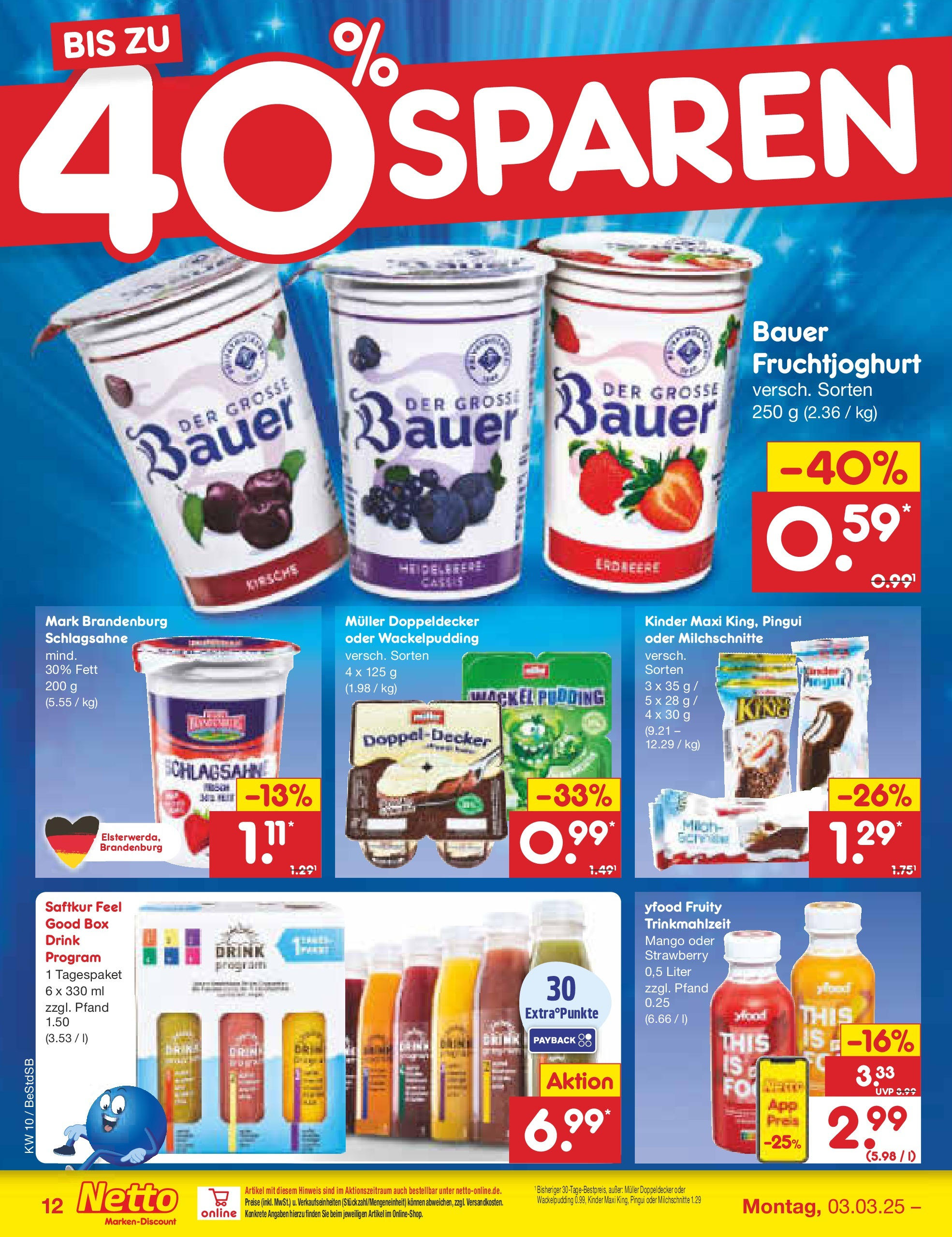 Netto Marken-Discount - Berlin-Spandau (ab 03.03.2025) » Angebote | Seite: 16 | Produkte: Schlagsahne, Box, YFood, Mango