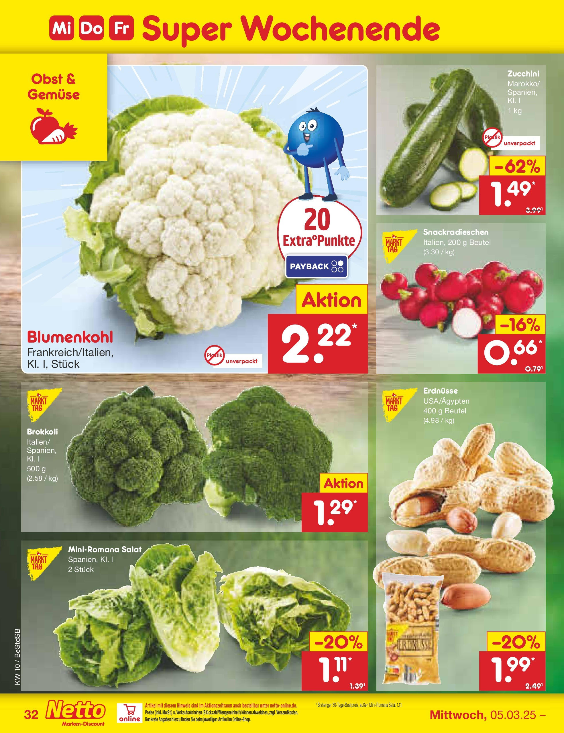 Netto Marken-Discount - Berlin-Spandau (ab 03.03.2025) » Angebote | Seite: 46 | Produkte: Gemüse, Brokkoli, Zucchini, Salat