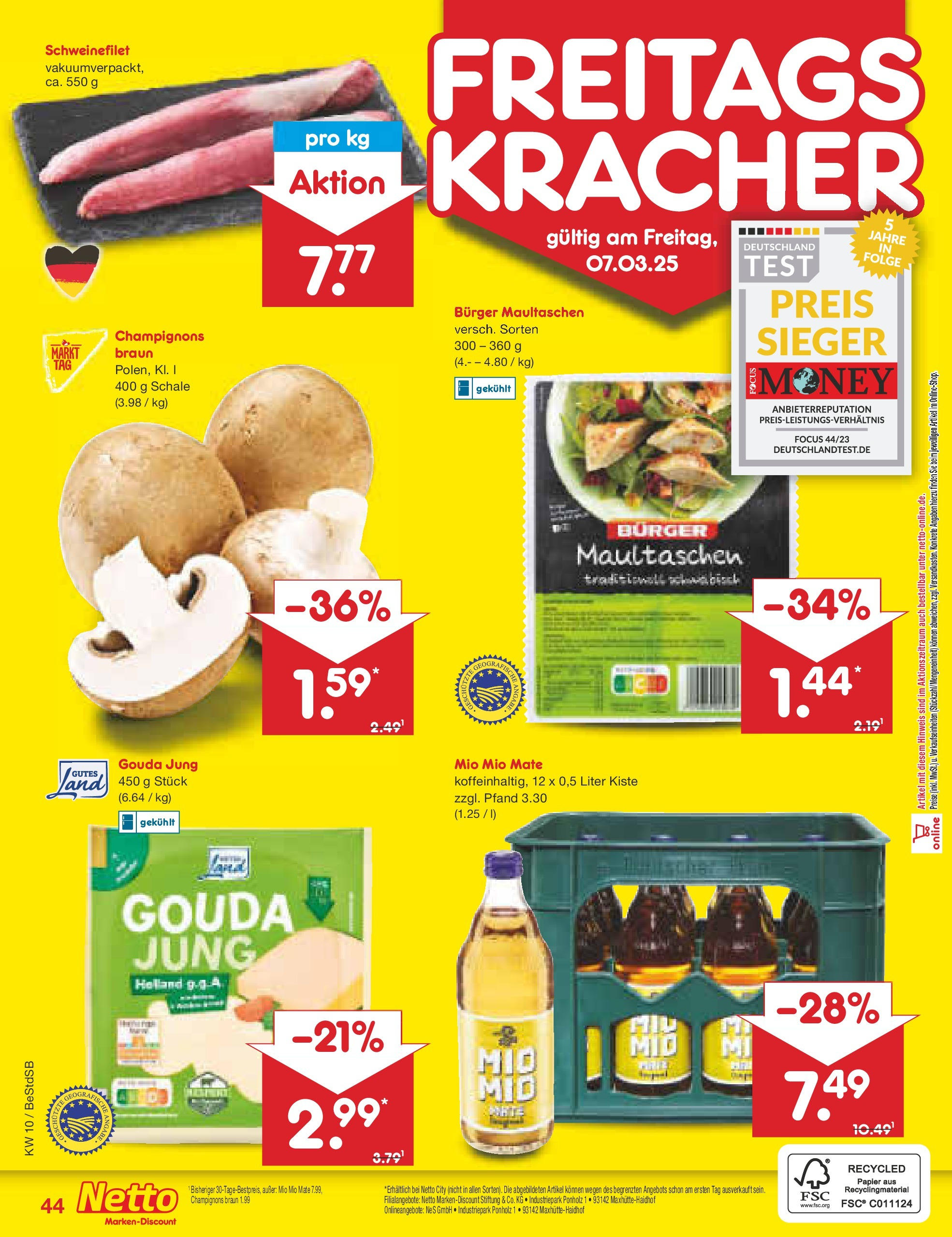 Netto Marken-Discount - Berlin-Spandau (ab 03.03.2025) » Angebote | Seite: 62 | Produkte: Gouda, Burger, Schweinefilet, Champignons