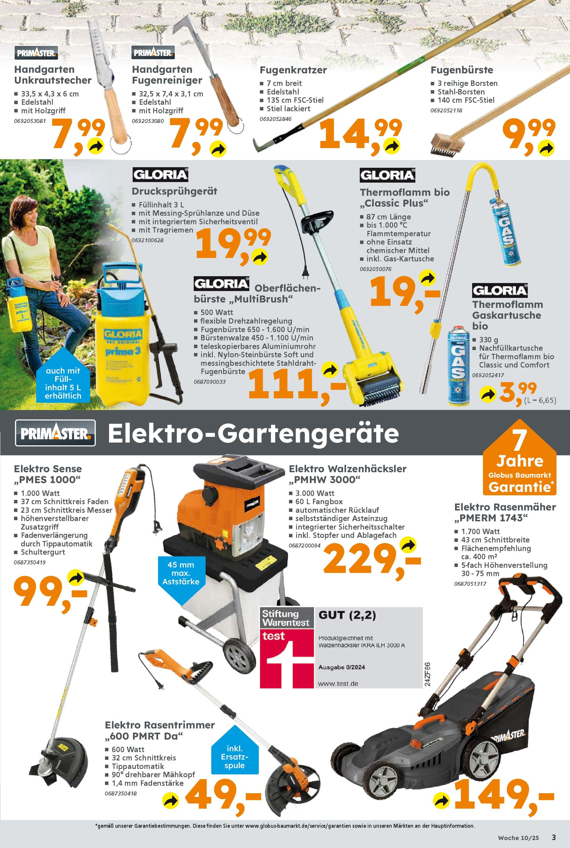 Globus Baumarkt - Globus Baumarkt: Wochenangebote (ab 02.03.2025) zum Blättern | Seite: 3 | Produkte: Rasenmäher, Bürste