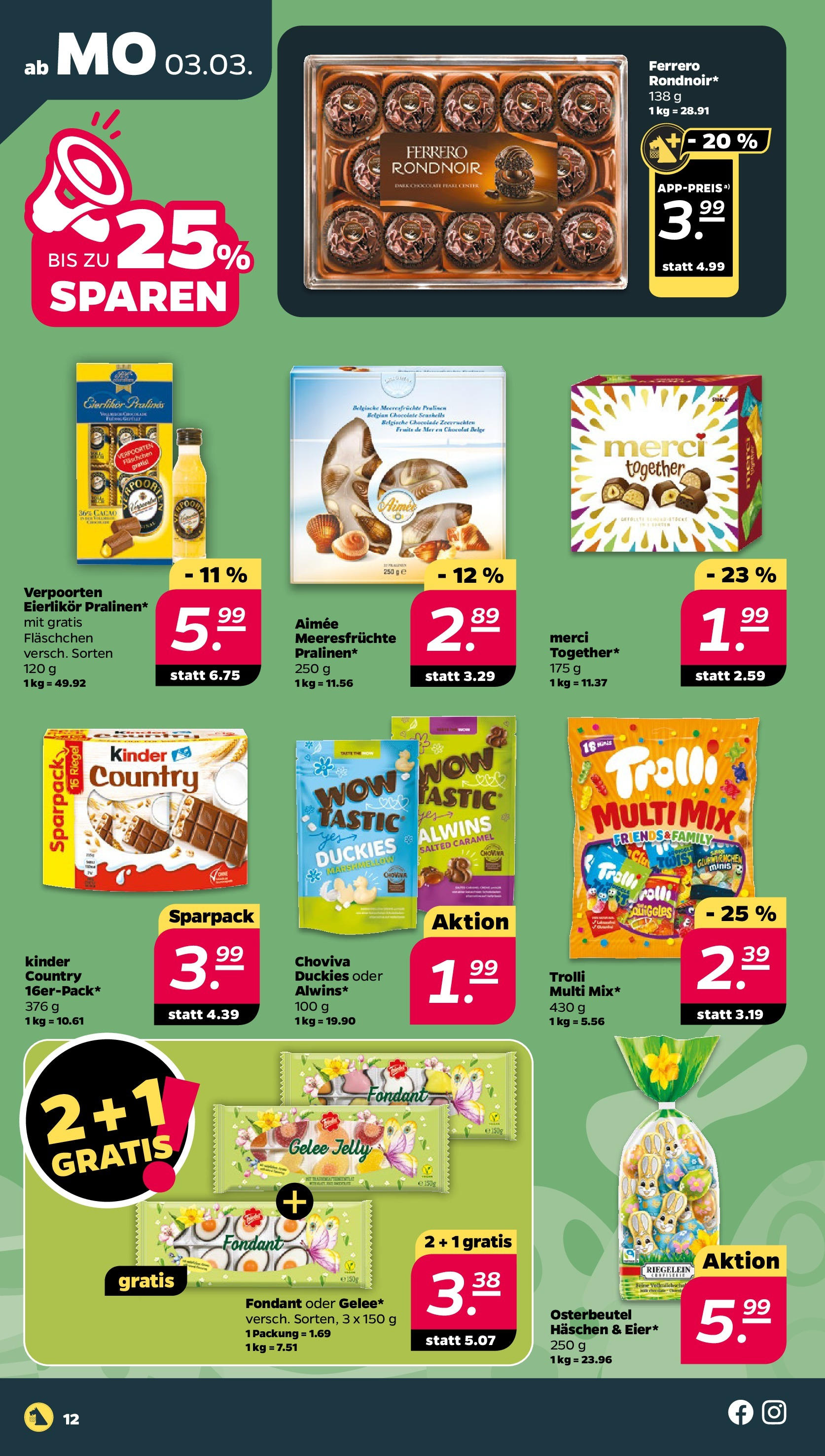 Netto Prospekt 	 ab 03.03.2025 → Angebote nächste Woche | Seite: 12 | Produkte: Merci, Meeresfrüchte