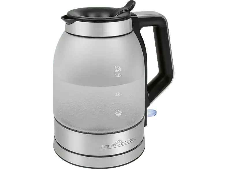 Profi Cook Glas-Wasserkocher 1.7l PC-WKS 1215 G Edelstahl/Glas, Edelstahl